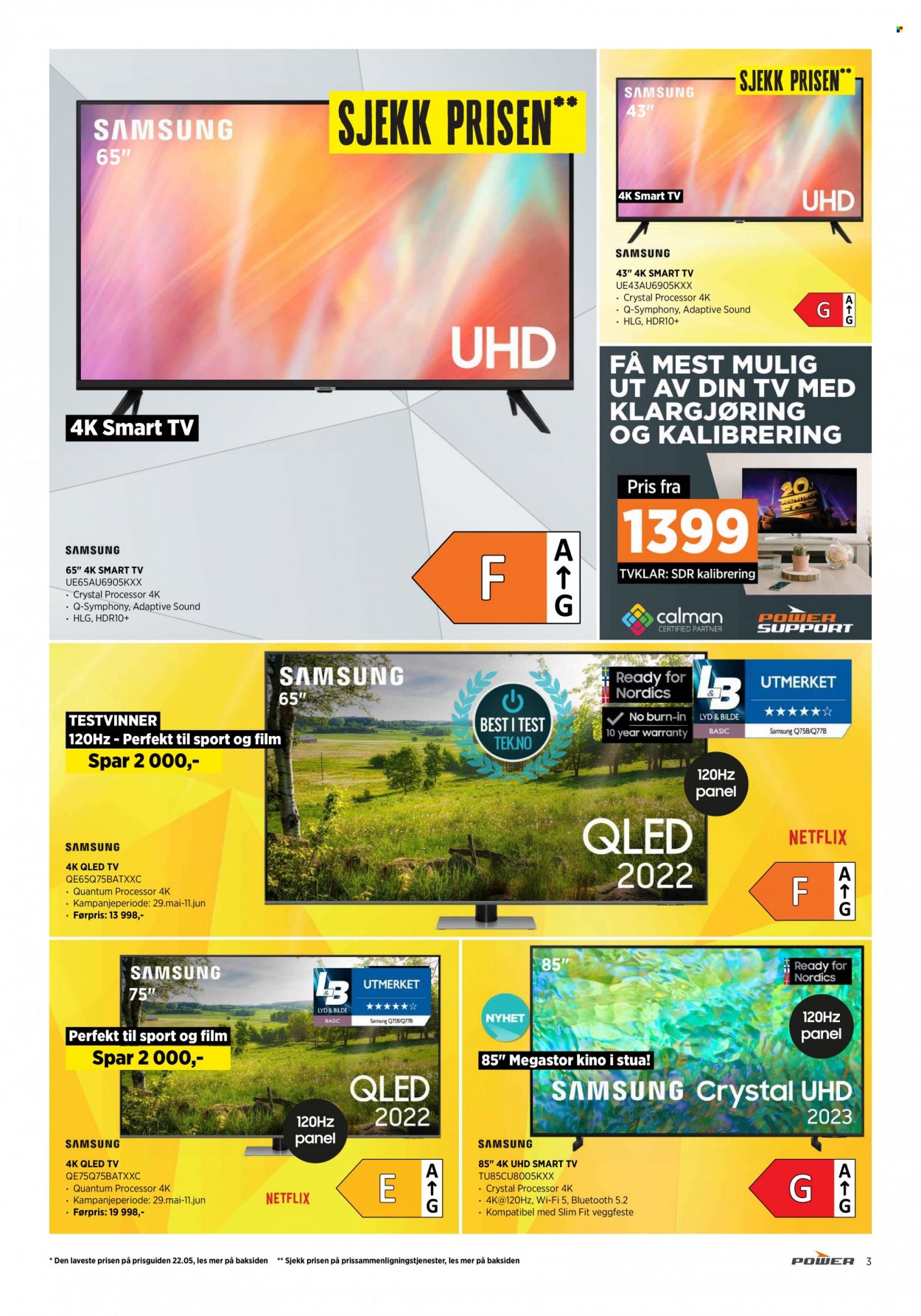 thumbnail - Kundeavis Power - 5.6.2023 - 11.6.2023 - Produkter fra tilbudsaviser - QLED TV, UHD Smart TV, Smart TV. Side 3.