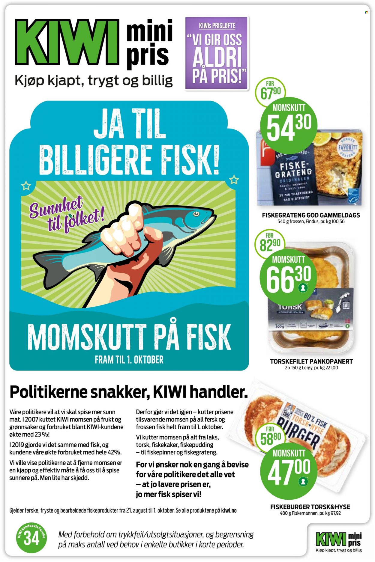 Kundeavis KIWI - 21.8.2023 - 27.8.2023. Side 1