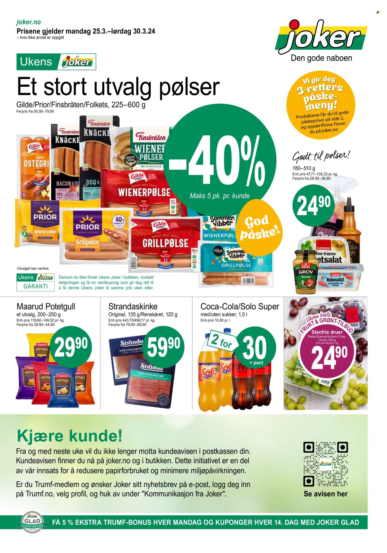 Kundeavis Joker - 25.3.2024 - 30.3.2024. Side 1
