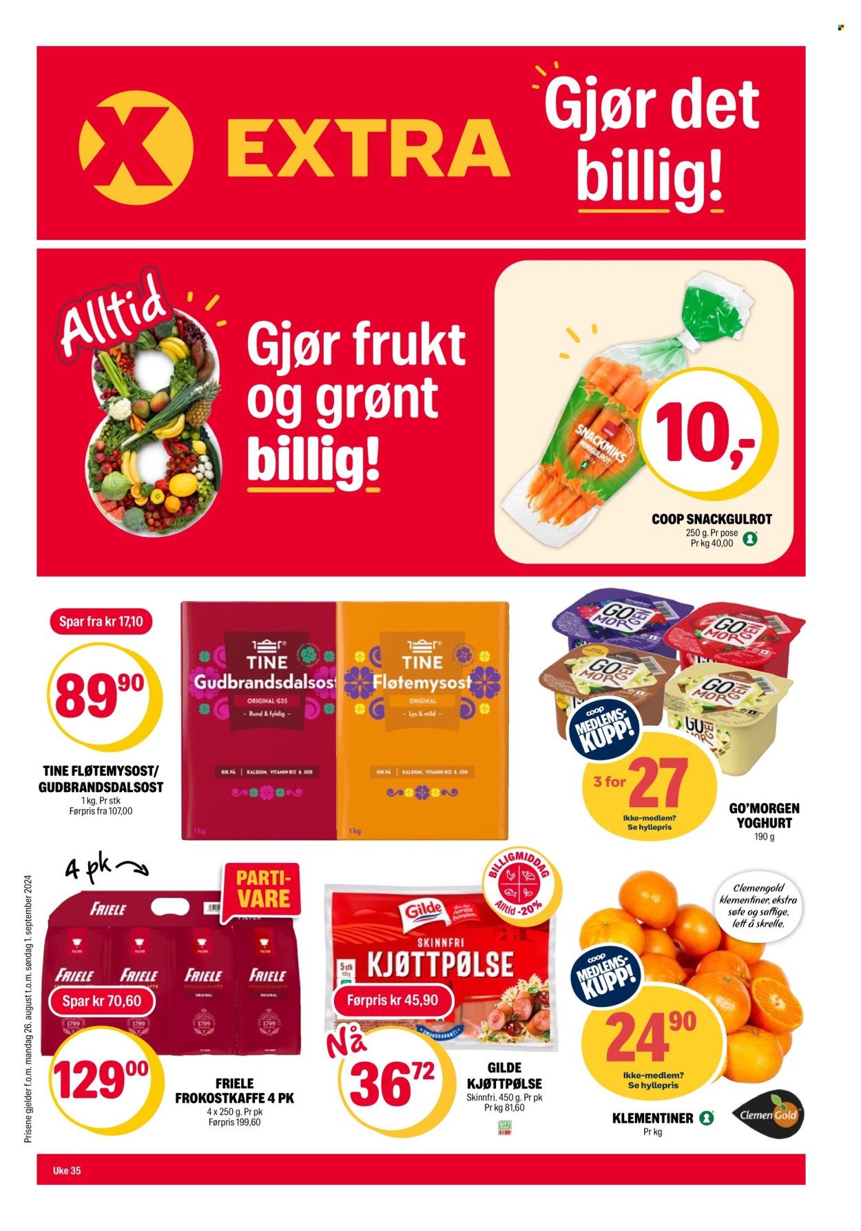 Kundeavis Coop Extra - 26.8.2024 - 1.9.2024. Side 1
