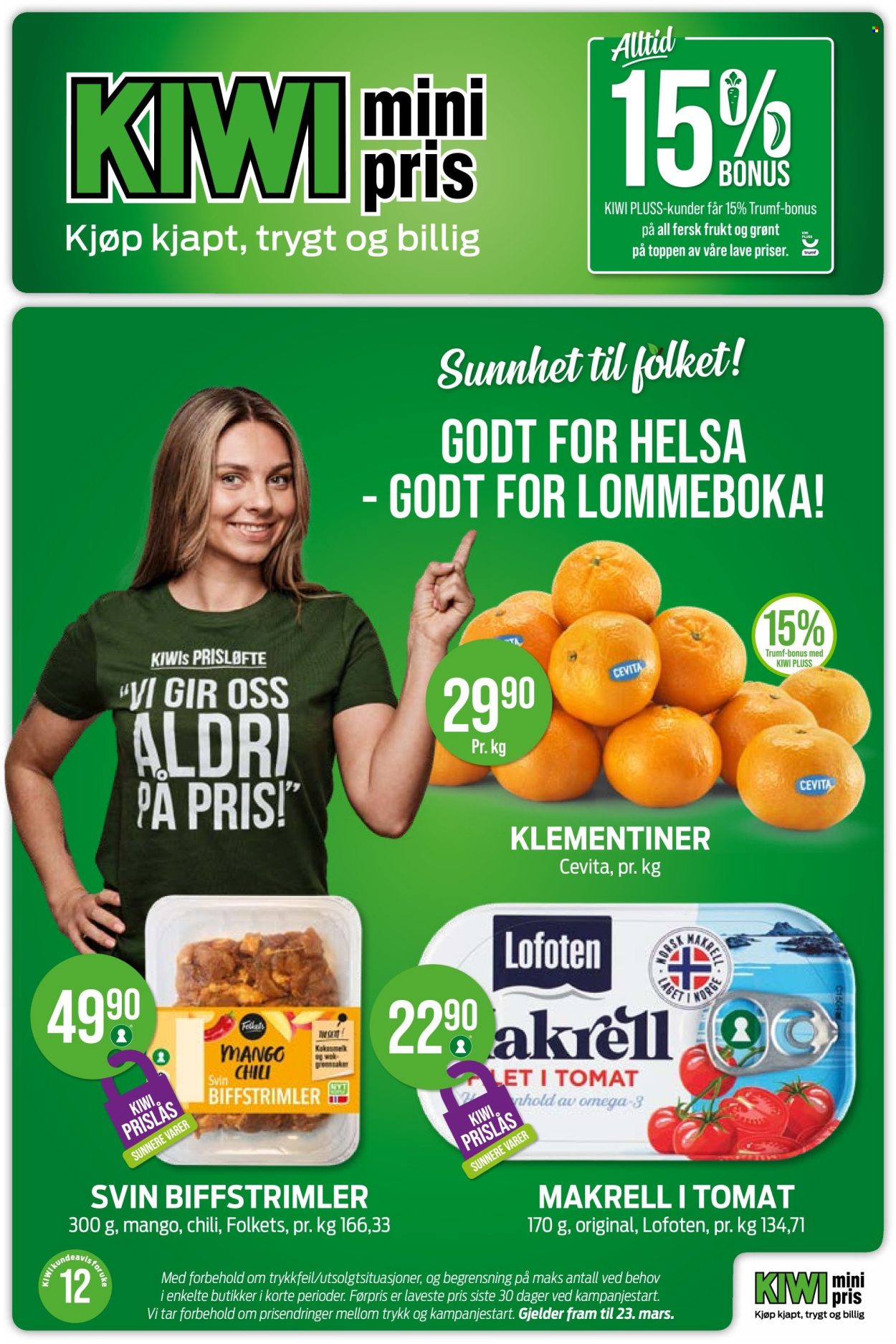 Kundeavis KIWI. Side 1