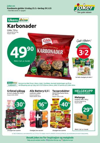 Kundeavis Joker - 25.3.2025 - 29.3.2025.