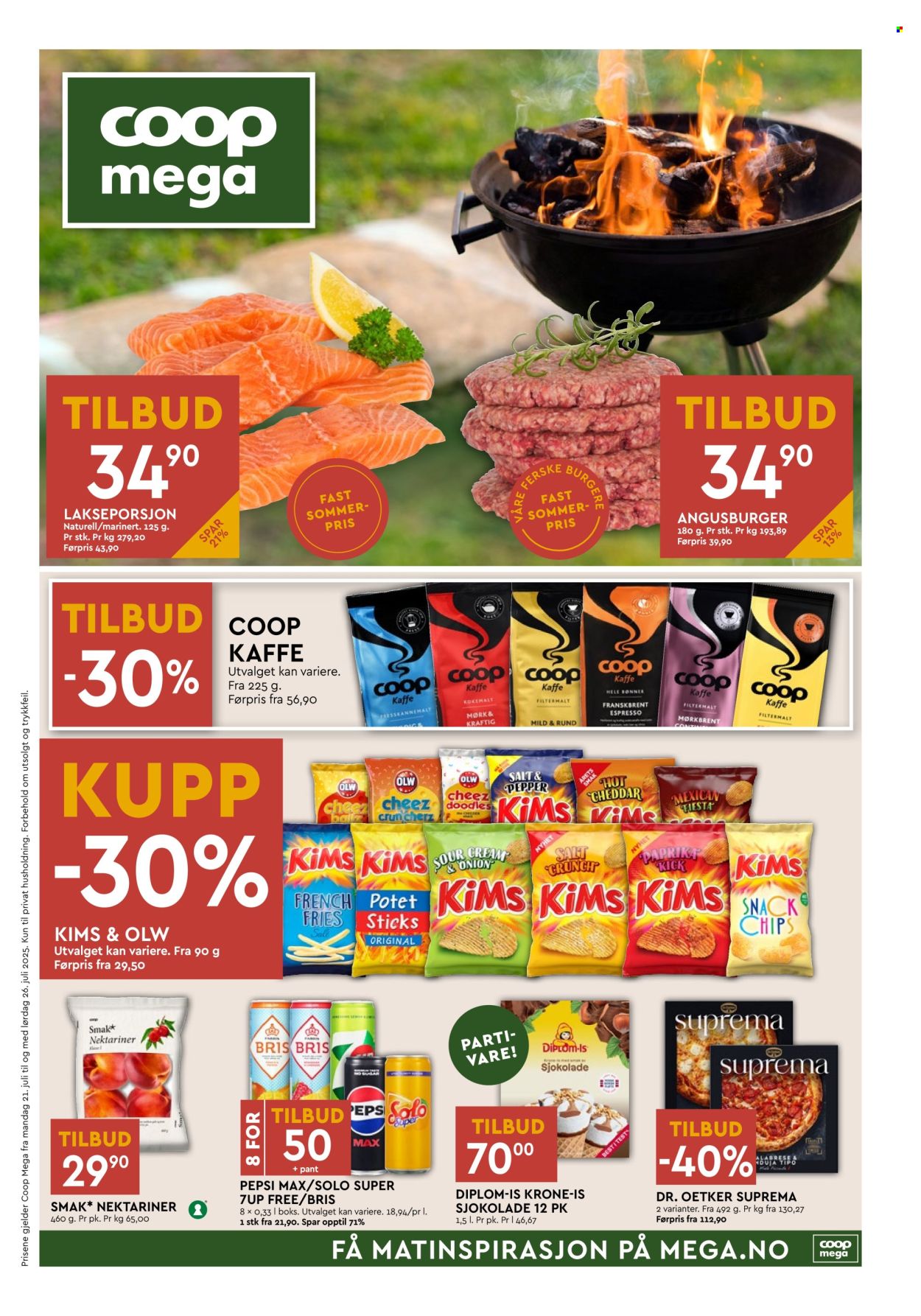 Kundeavis Coop Mega - 21.7.2025 - 26.7.2025. Side 1