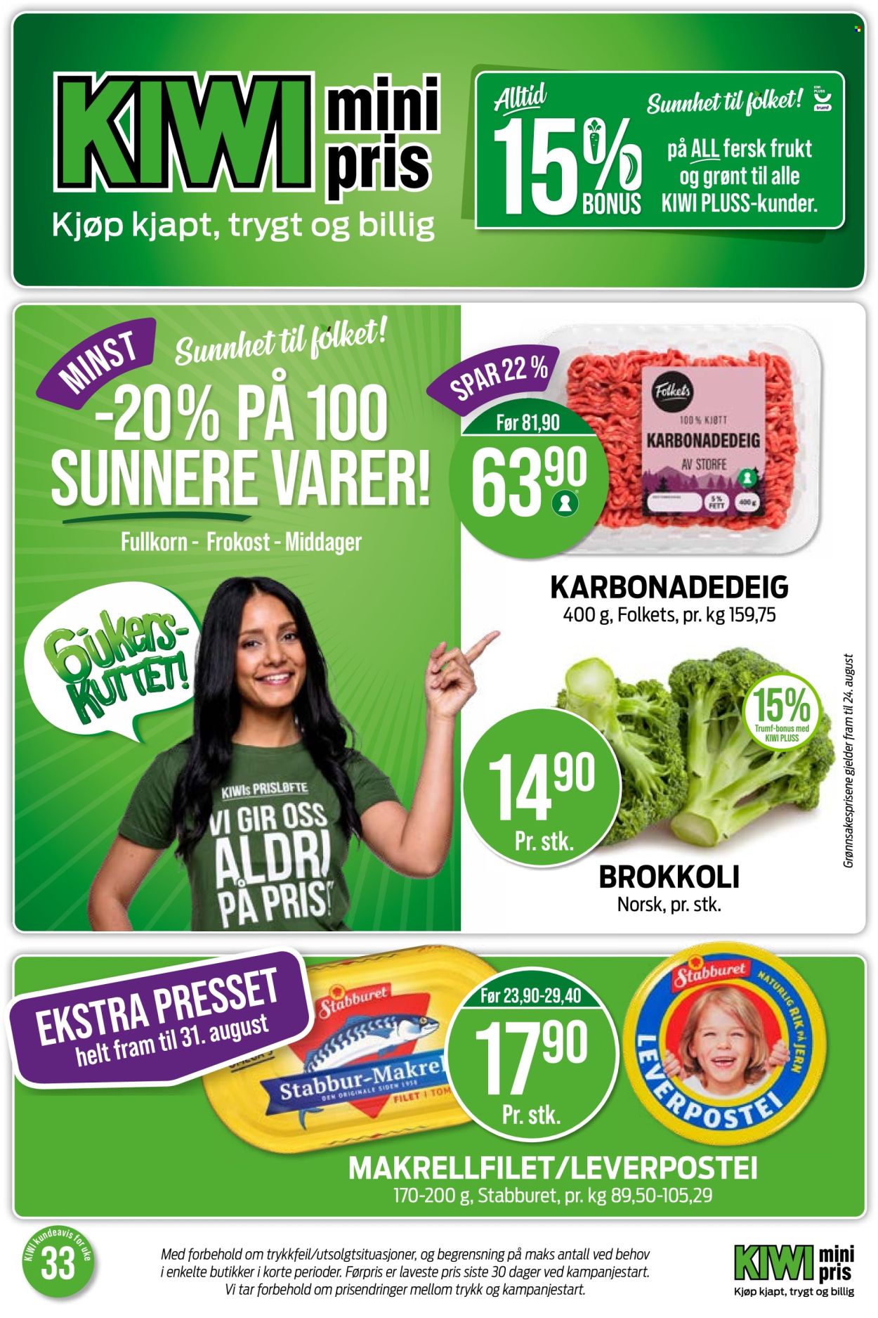Kundeavis KIWI - 11.8.2025 - 17.8.2025. Side 1