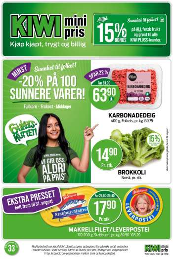 Kundeavis KIWI - 11.8.2025 - 17.8.2025.