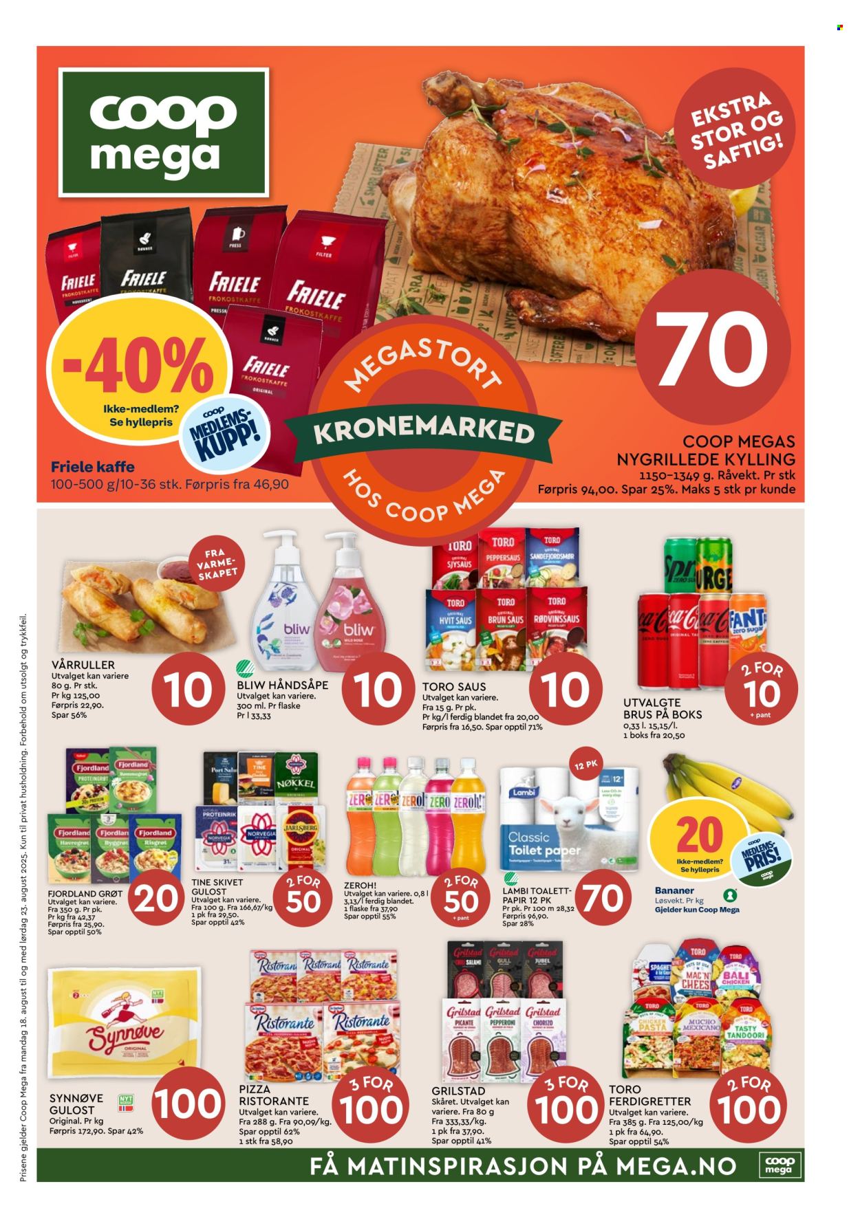 Kundeavis Coop Mega - 18.8.2025 - 23.8.2025. Side 1