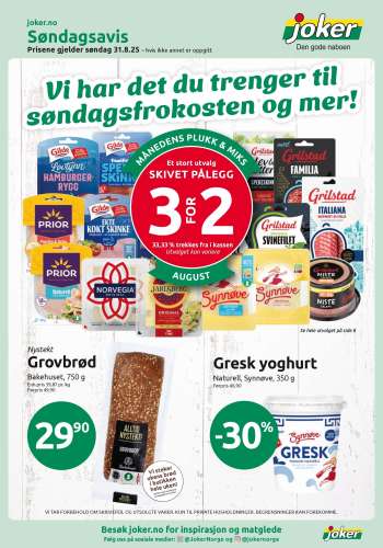 Kundeavis Joker - 31.8.2025 - 31.8.2025.