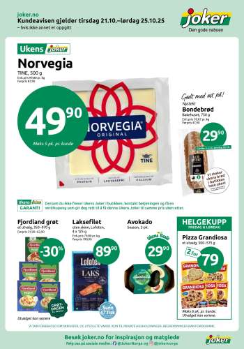 Kundeavis Joker - 21.10.2025 - 25.10.2025.