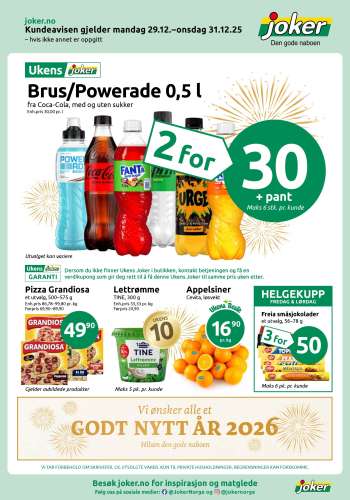 Kundeavis Joker - 29.12.2025 - 31.12.2025.