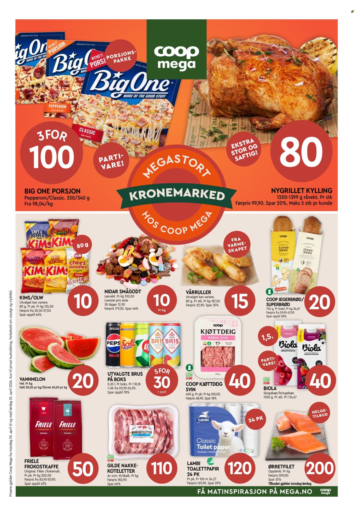 Kundeavis Coop Mega - 20.4.2026 - 25.4.2026. Side 1