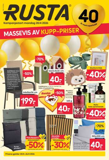 Kundeavis Rusta - 20.4.2026 - 26.4.2026.