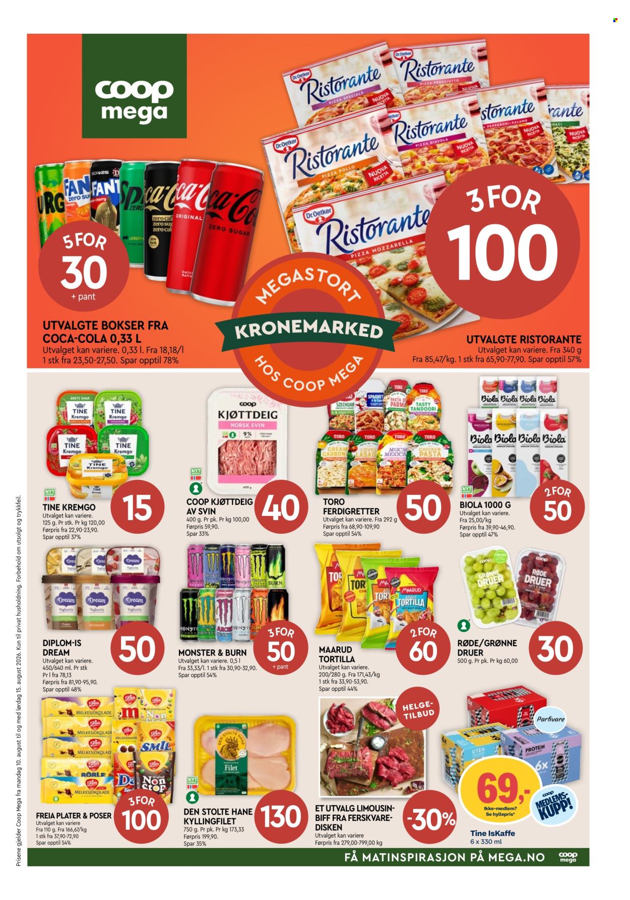 Kundeavis Coop Mega - 10.8.2026 - 15.8.2026. Side 1