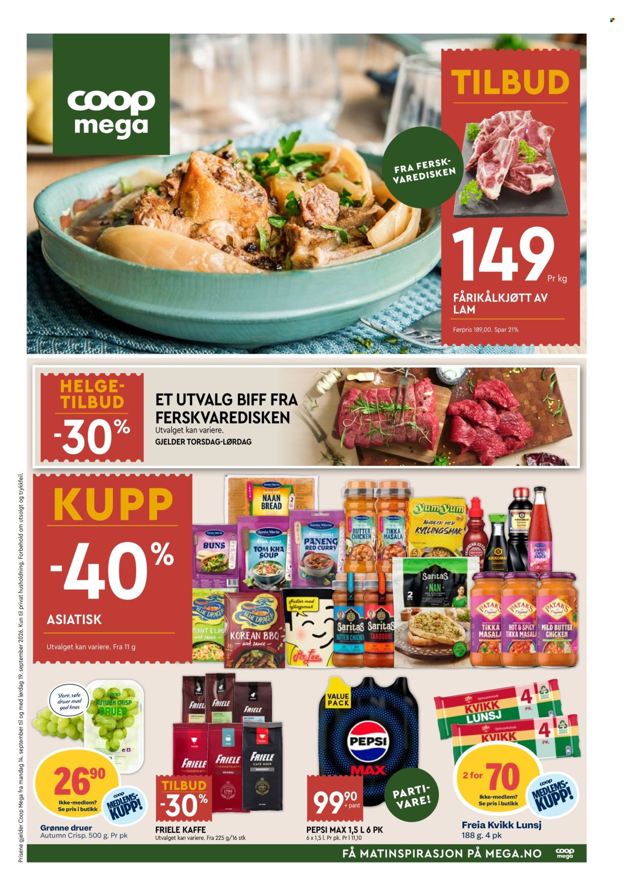 Kundeavis Coop Mega - 14.9.2026 - 19.9.2026. Side 1
