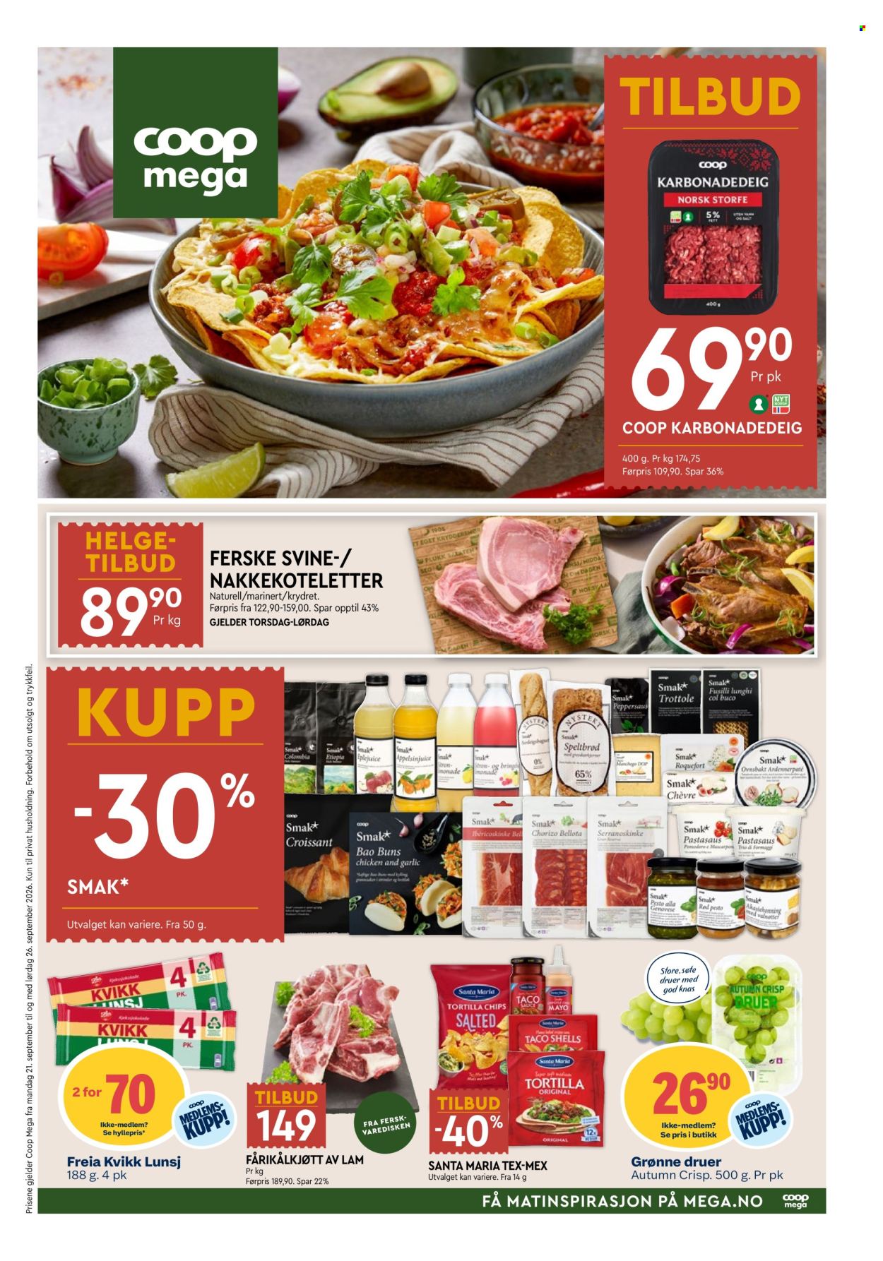 Kundeavis Coop Mega - 21.9.2026 - 26.9.2026. Side 1