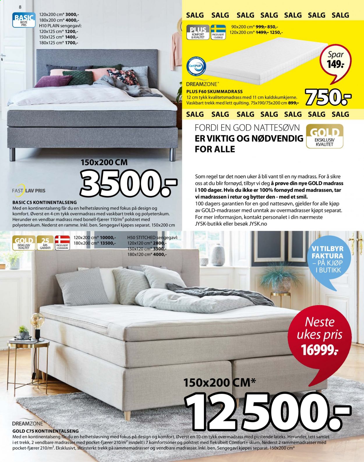 thumbnail - Kundeavis JYSK - 11.1.2021 - 16.1.2021 - Produkter fra tilbudsaviser - seng, madrass. Side 8.