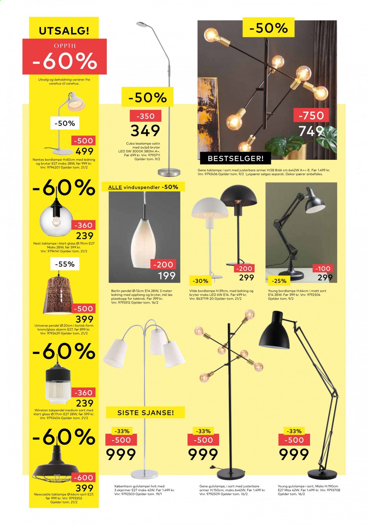 thumbnail - Kundeavis Skeidar - 13.1.2021 - 19.1.2021 - Produkter fra tilbudsaviser - bordlampe, taklampe. Side 24.