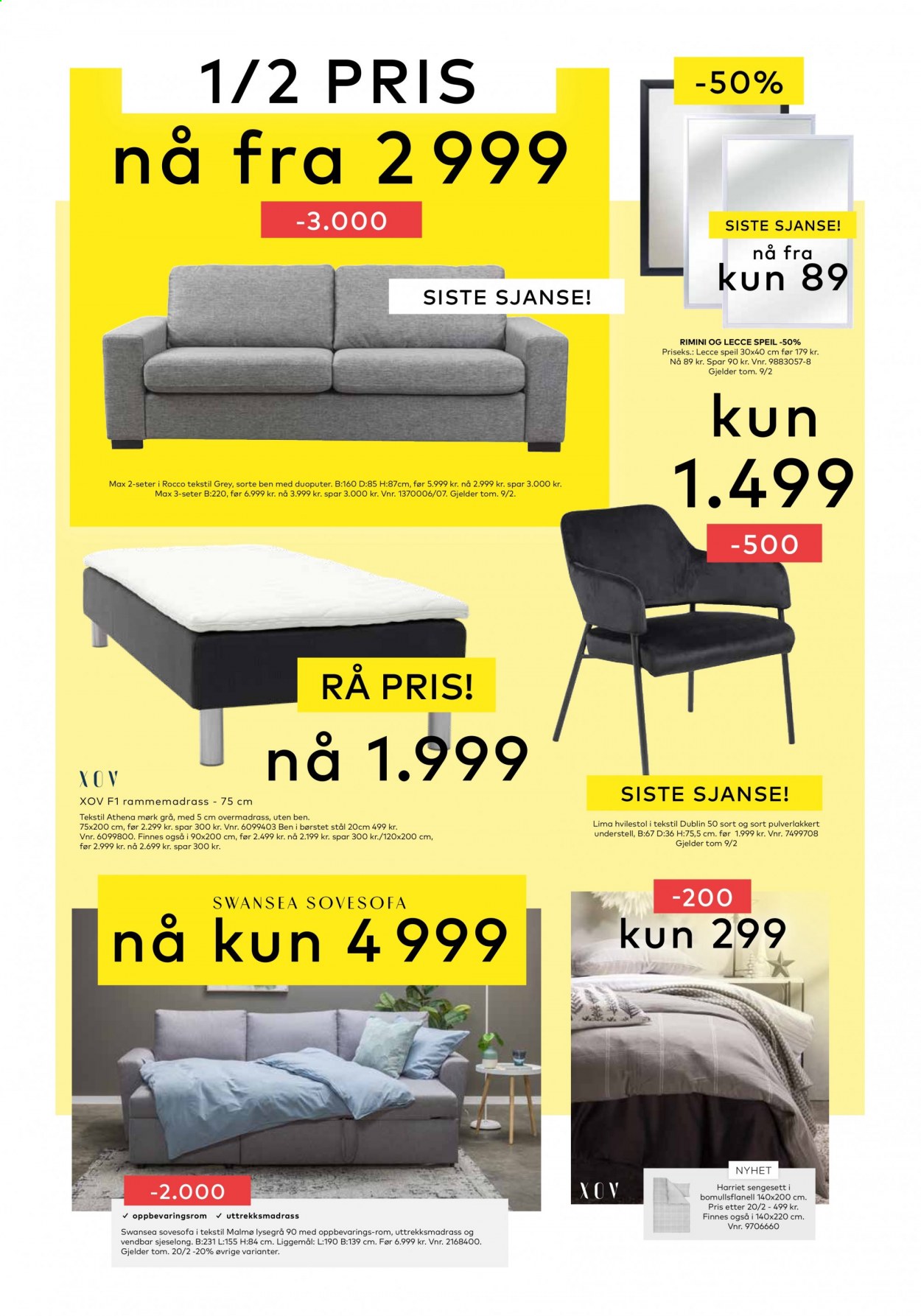 thumbnail - Kundeavis Skeidar - 3.2.2021 - 9.2.2021 - Produkter fra tilbudsaviser - hvilestol, sofa, sovesofa. Side 2.