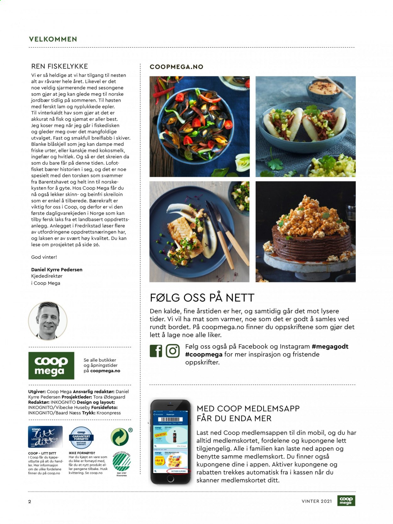 thumbnail - Kundeavis Coop Mega - 9.2.2021 - 23.5.2021 - Produkter fra tilbudsaviser - epler, jordbær, hvitløk, blåskjell, fisk, kokosmelk. Side 2.