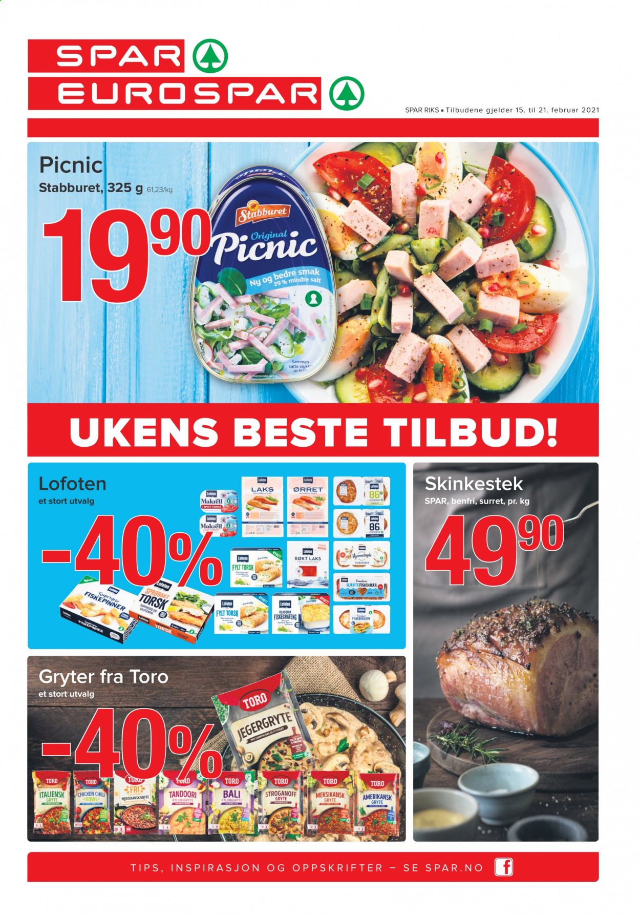 Kundeavis SPAR - 15.2.2021 - 21.2.2021. Side 1