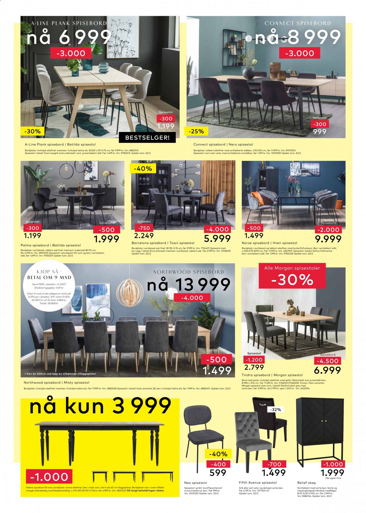 thumbnail - Kundeavis Skeidar - 17.2.2021 - 20.2.2021 - Produkter fra tilbudsaviser - skap, bord, spisebord, stol, spisestol. Side 4.