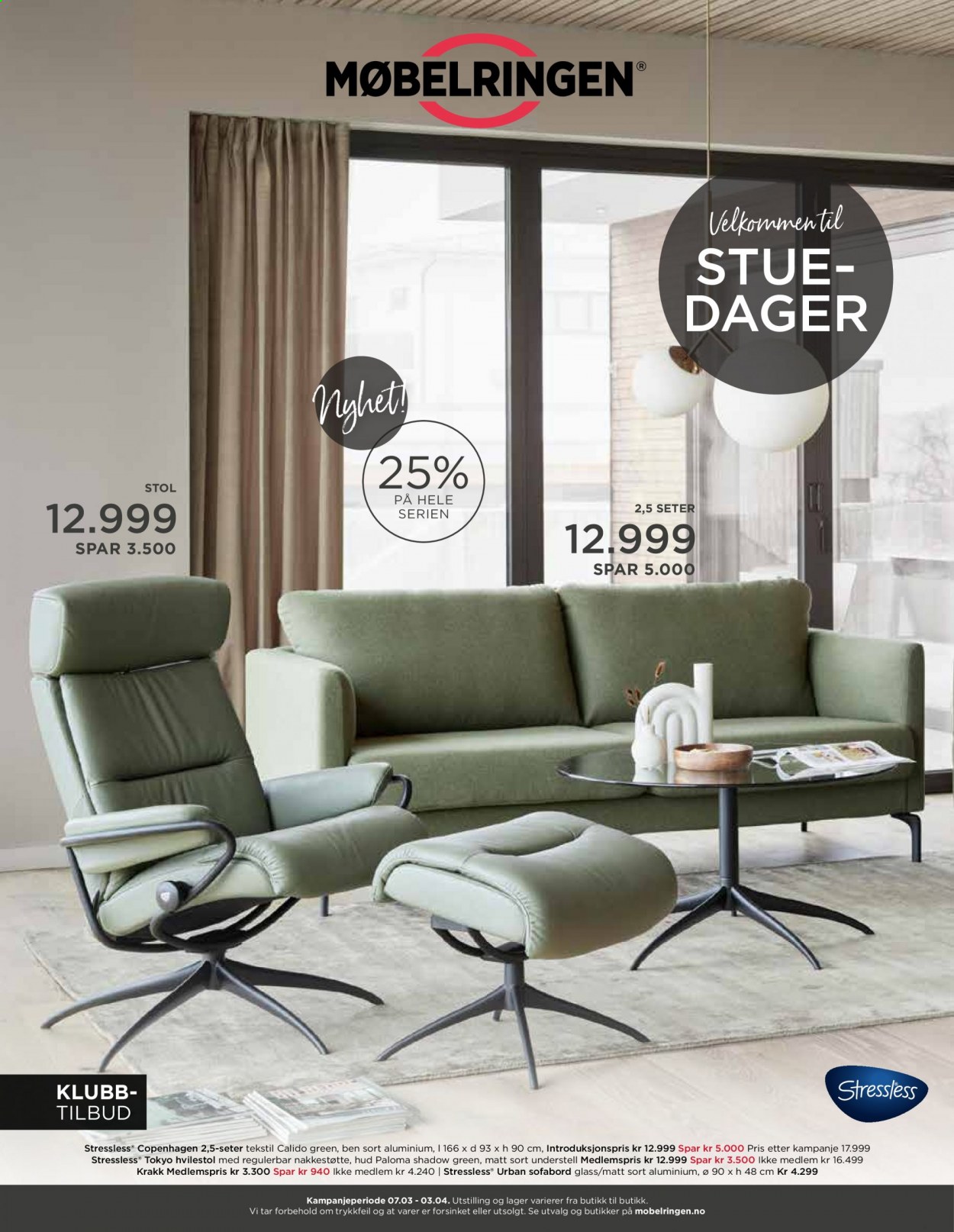 thumbnail - Kundeavis Møbelringen - 22.2.2021 - 3.4.2021 - Produkter fra tilbudsaviser - bord, krakk, stol, hvilestol. Side 1.