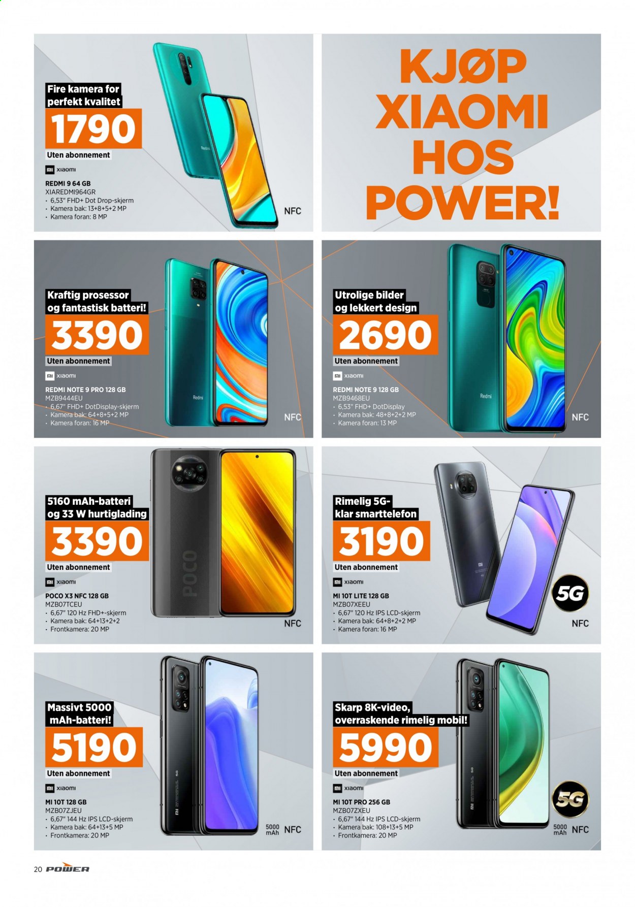 thumbnail - Kundeavis Power - 22.2.2021 - 27.2.2021 - Produkter fra tilbudsaviser - Xiaomi, smarttelefon. Side 20.