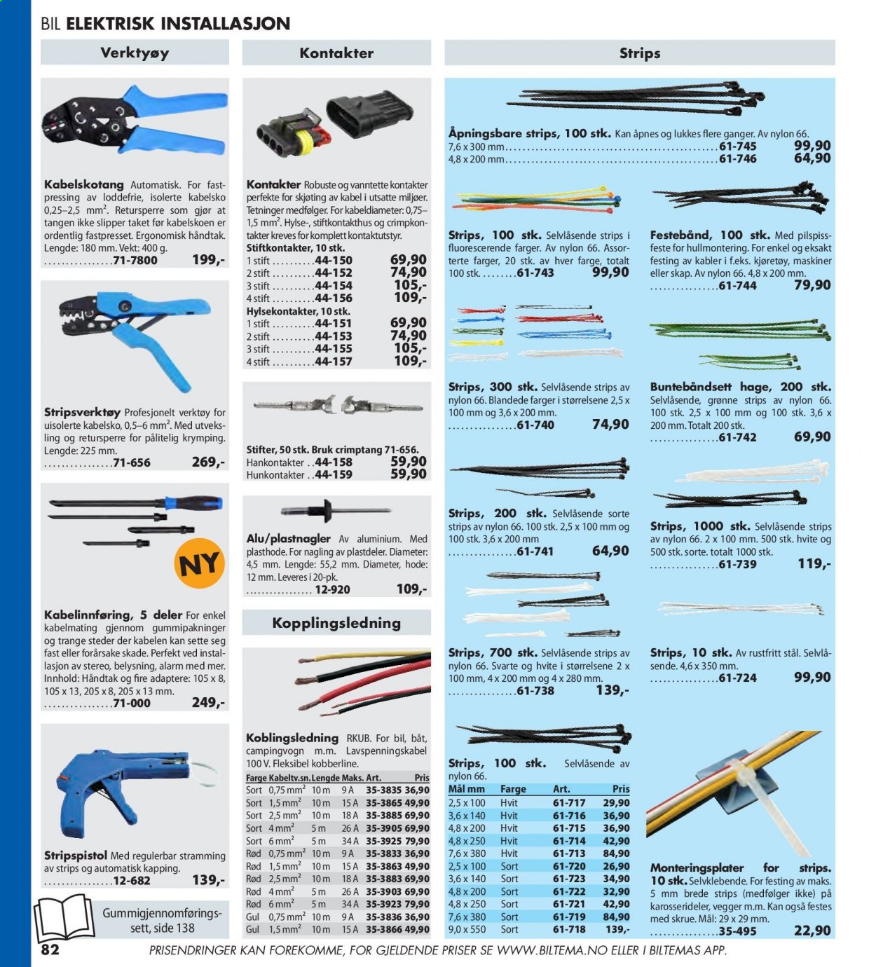 thumbnail - Kundeavis Biltema - Produkter fra tilbudsaviser - selvklebende, skap, verktøy. Side 82.