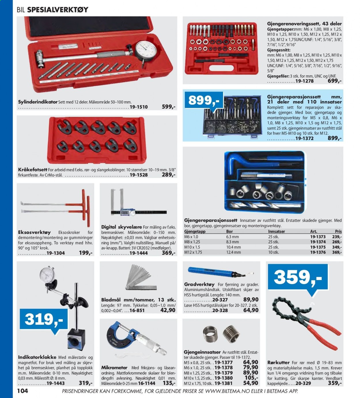 thumbnail - Kundeavis Biltema - Produkter fra tilbudsaviser - verktøy. Side 104.