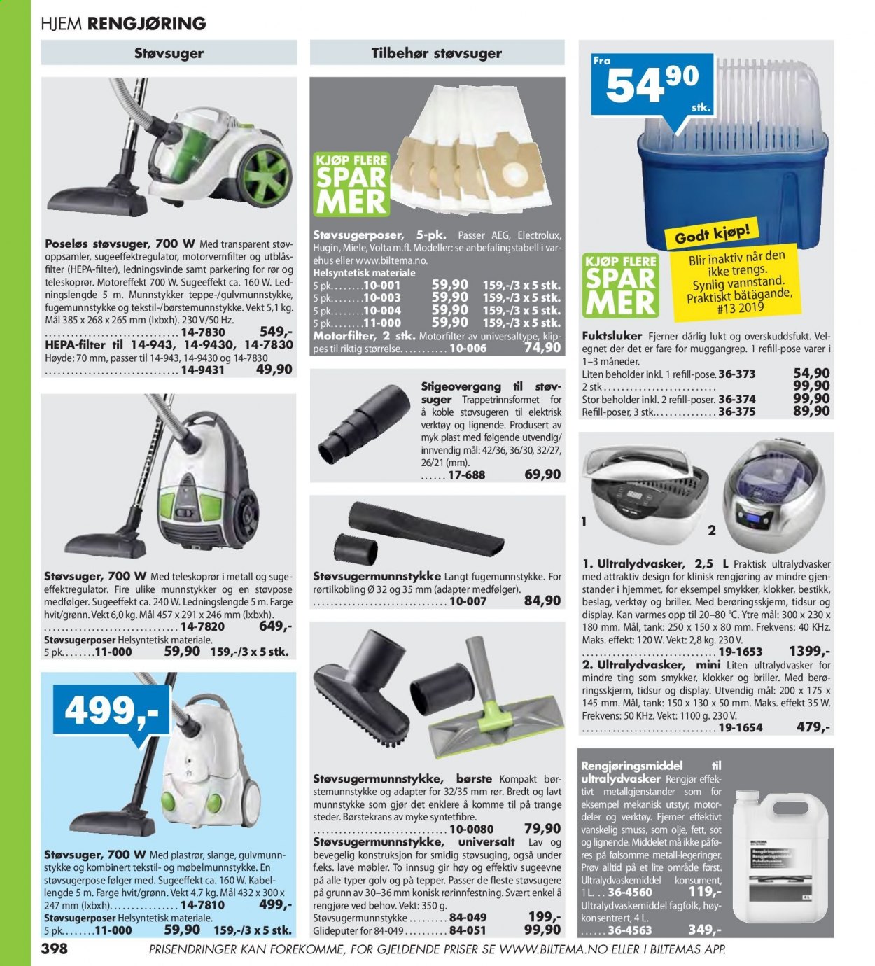 thumbnail - Kundeavis Biltema - Produkter fra tilbudsaviser - bestikk, Electrolux, teppe, verktøy. Side 398.
