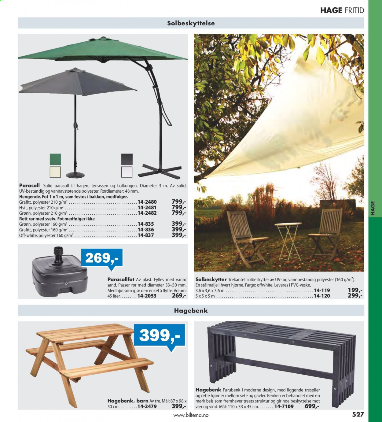 thumbnail - Kundeavis Biltema - Produkter fra tilbudsaviser - veske, parasoll. Side 527.