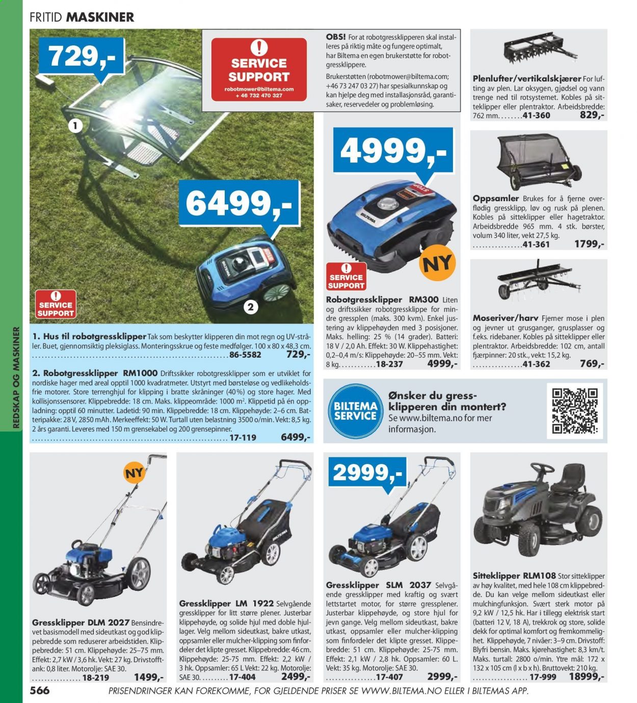 thumbnail - Kundeavis Biltema - Produkter fra tilbudsaviser - redskap, gressklipper, hagetraktor, motorolje. Side 566.