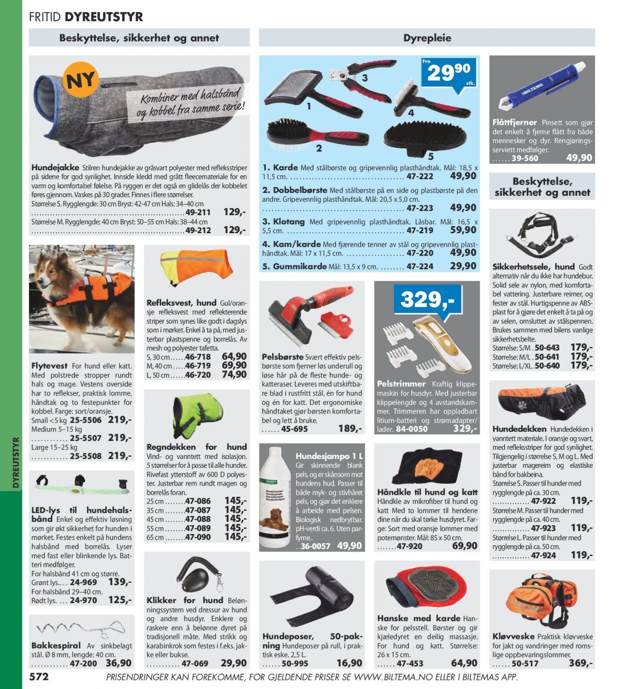 thumbnail - Kundeavis Biltema - Produkter fra tilbudsaviser - håndkle, hansker, refleksvest. Side 572.