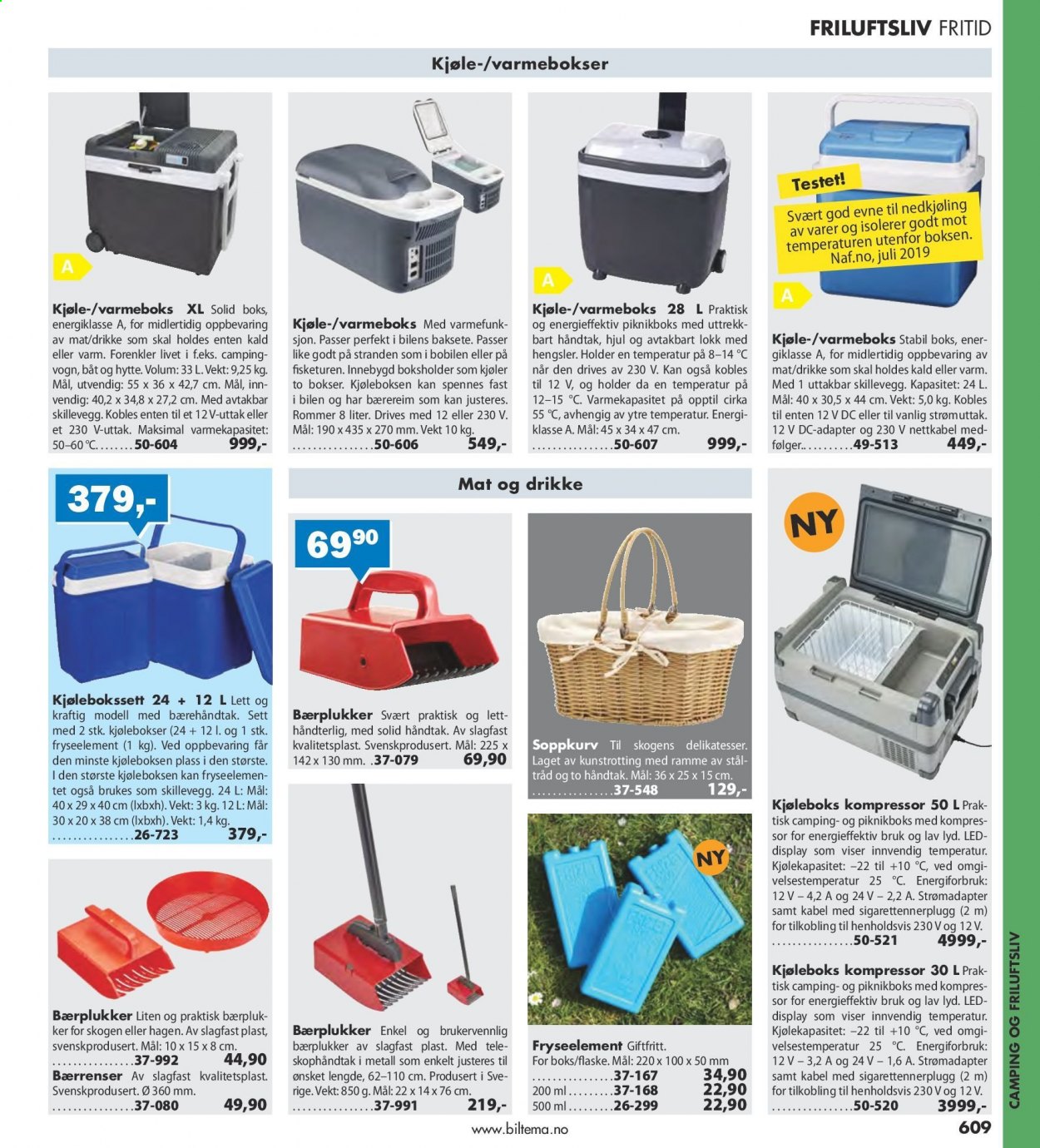 thumbnail - Kundeavis Biltema - Produkter fra tilbudsaviser - kjøleboks. Side 609.