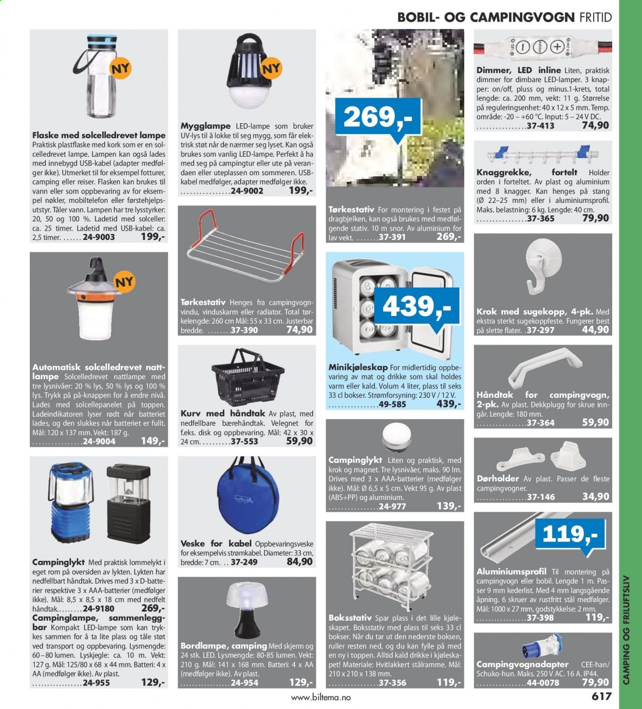 thumbnail - Kundeavis Biltema - Produkter fra tilbudsaviser - kurv, tørkestativ, bordlampe, lampe, skruer. Side 617.