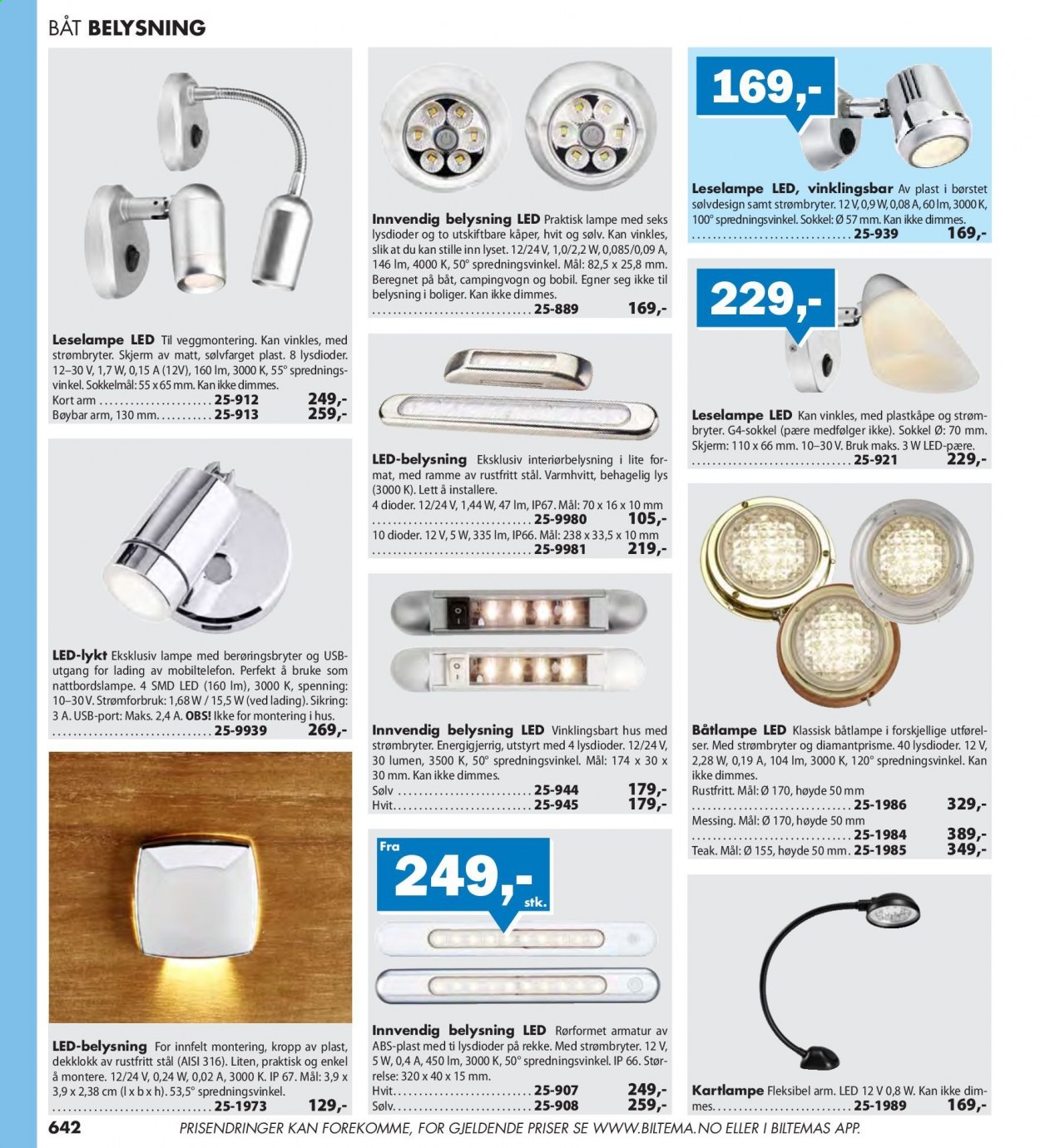 thumbnail - Kundeavis Biltema - Produkter fra tilbudsaviser - led lyspære, lampe. Side 642.