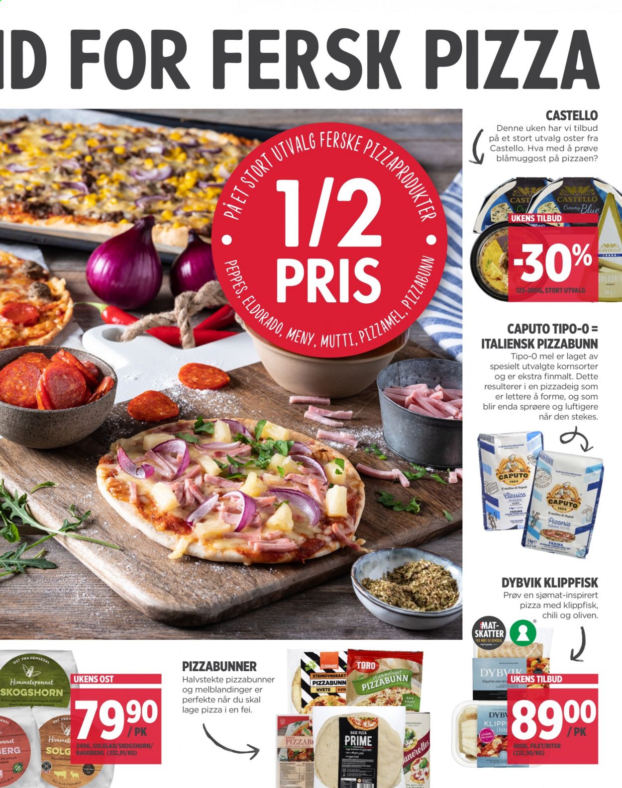 thumbnail - Kundeavis MENY - 25.2.2021 - 27.2.2021 - Produkter fra tilbudsaviser - pizza, pizzabunn, oliven, blåmuggost, ost, mel. Side 3.