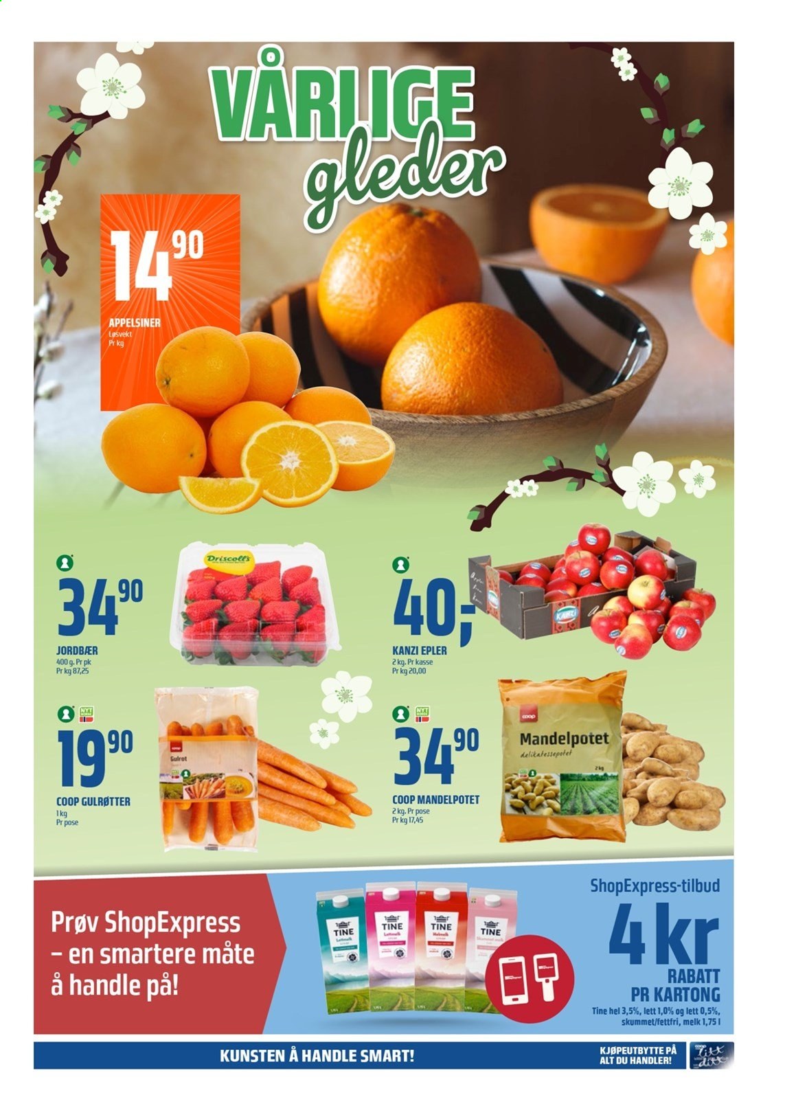 thumbnail - Kundeavis Coop Obs - 7.3.2021 - 13.3.2021 - Produkter fra tilbudsaviser - epler, jordbær, gulrot, melk. Side 3.