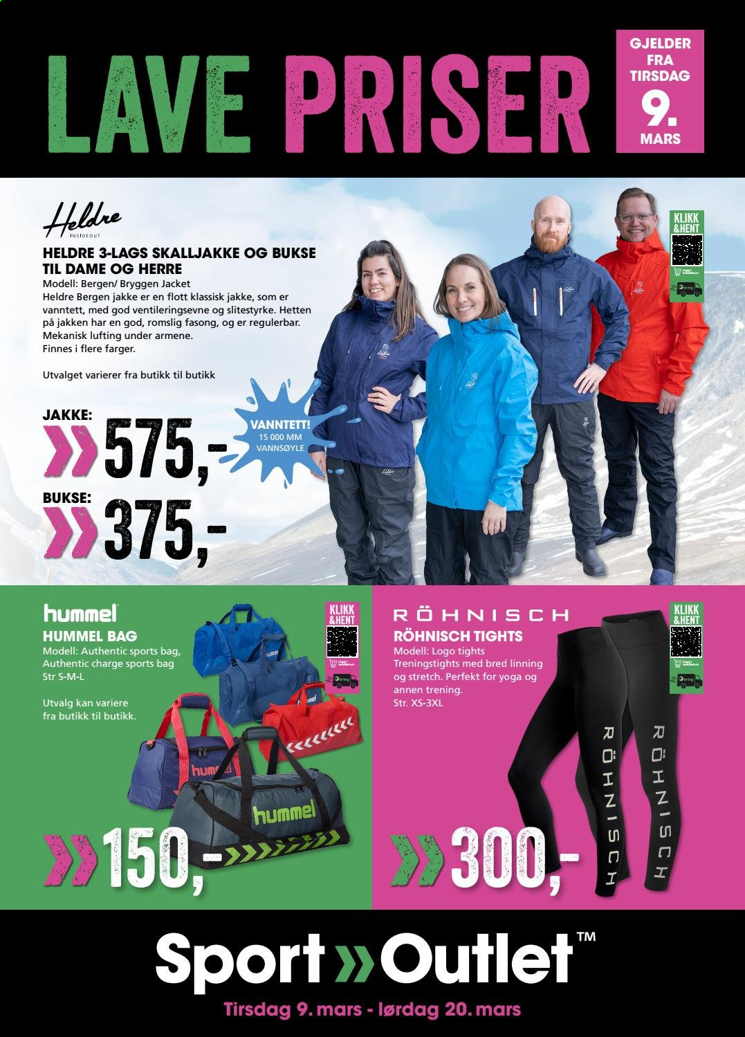 thumbnail - Kundeavis Sport Outlet - 9.3.2021 - 20.3.2021 - Produkter fra tilbudsaviser - jakke, bukse, tights. Side 1.