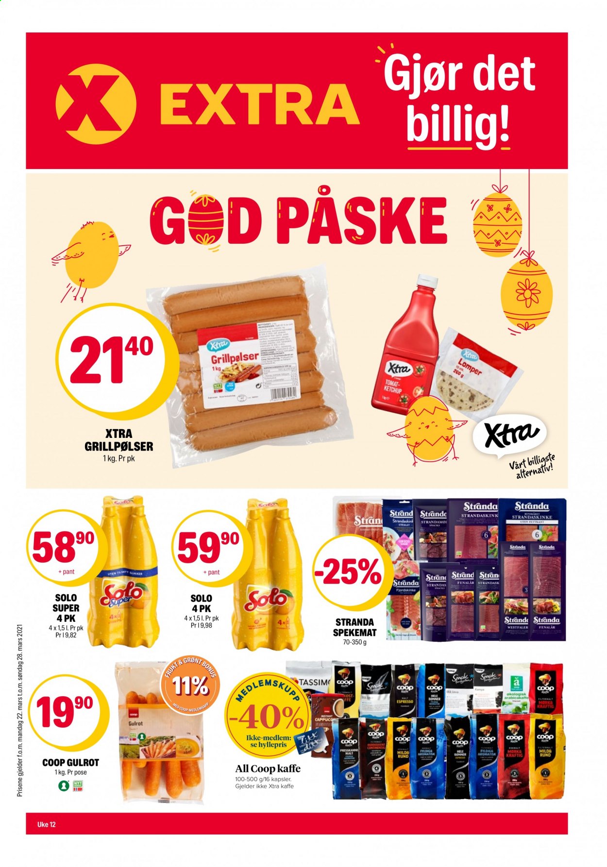 Kundeavis Coop Extra - 22.3.2021 - 28.3.2021. Side 1