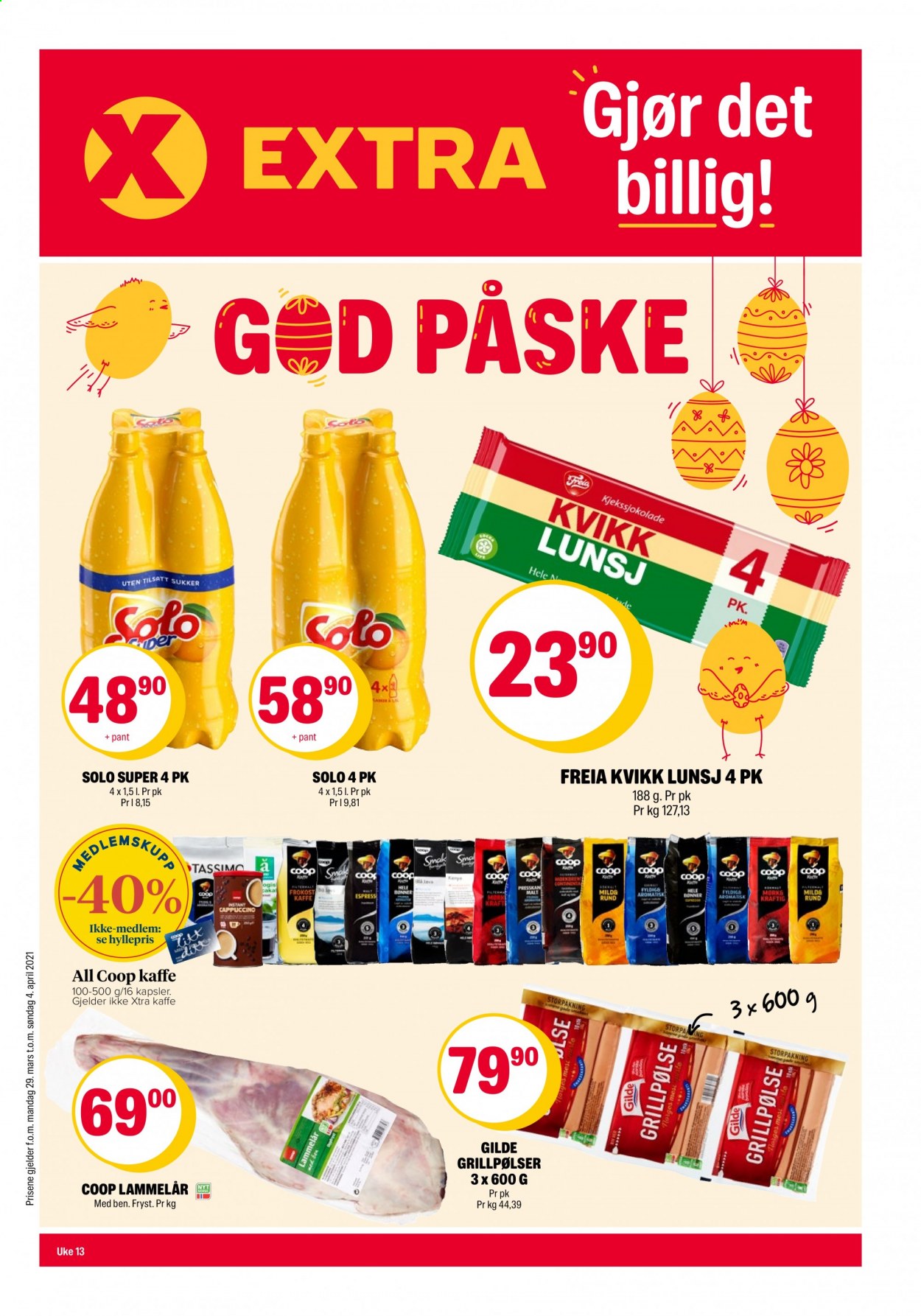 Kundeavis Coop Extra - 29.3.2021 - 4.4.2021. Side 1