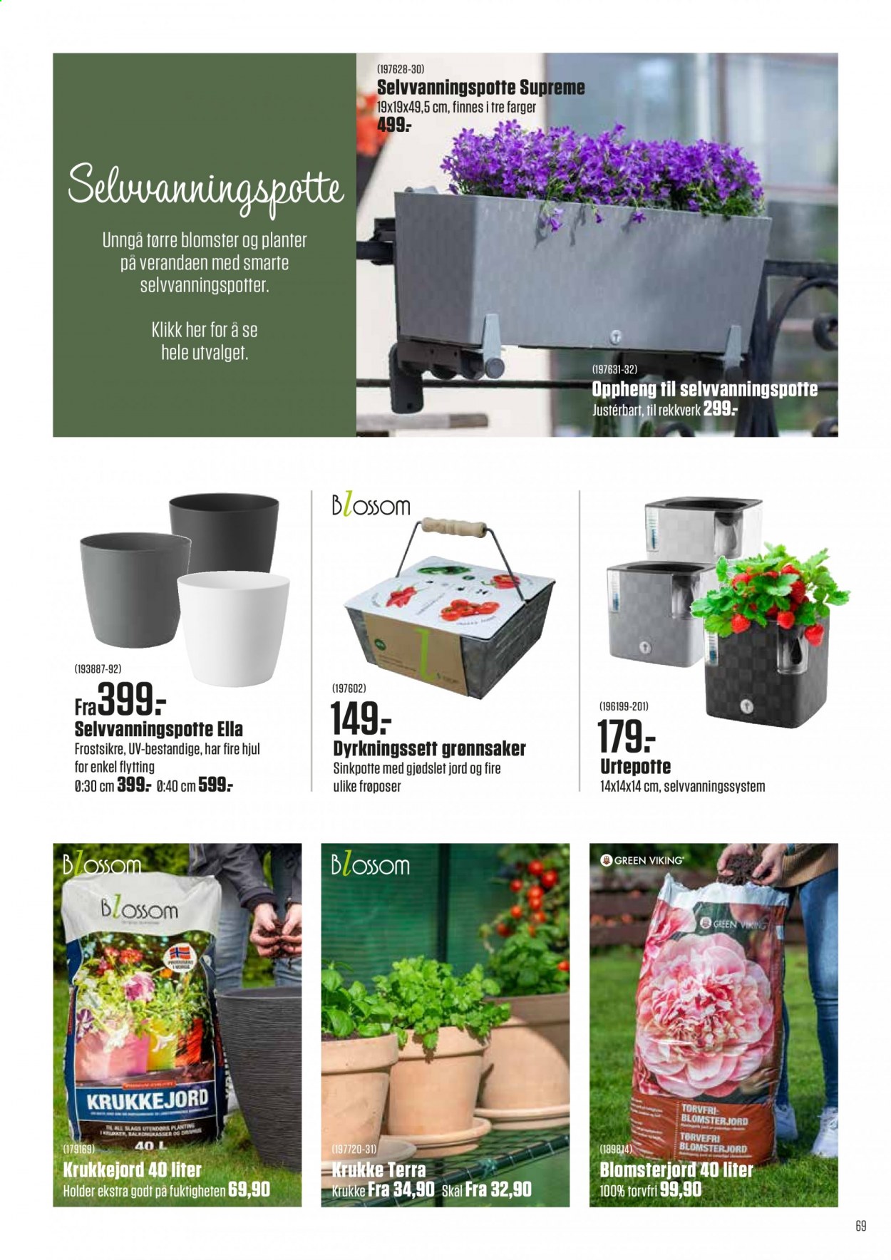 thumbnail - Kundeavis Europris - Produkter fra tilbudsaviser - planter, Green Viking, blomster. Side 69.