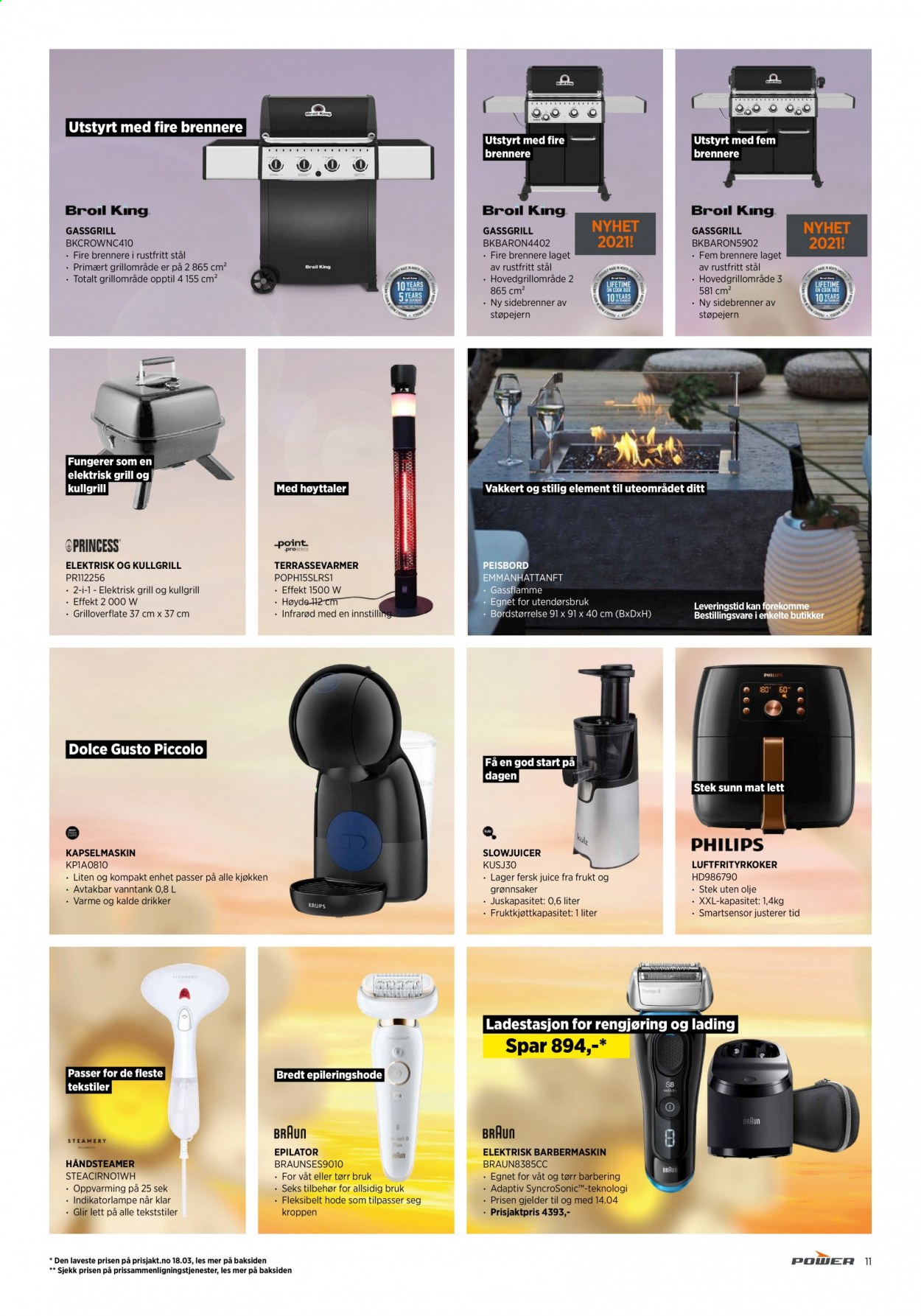 thumbnail - Kundeavis Power - 5.4.2021 - 10.4.2021 - Produkter fra tilbudsaviser - ladestasjon, høyttaler, kaffekapselmaskin, Dolce Gusto, epilator, barbermaskin. Side 11.