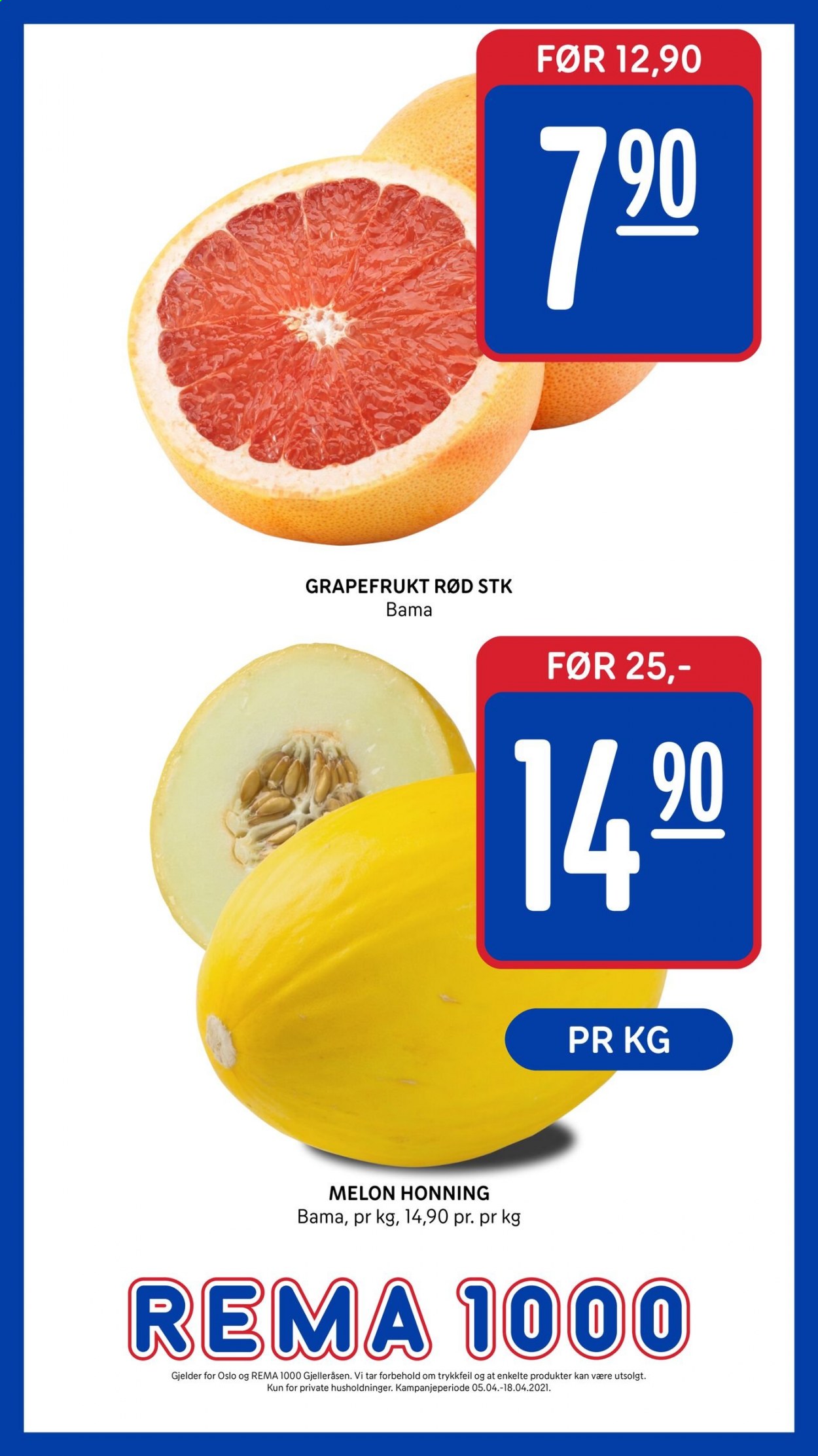 thumbnail - Kundeavis Rema 1000 - 6.4.2021 - 18.4.2021 - Produkter fra tilbudsaviser - melon. Side 9.