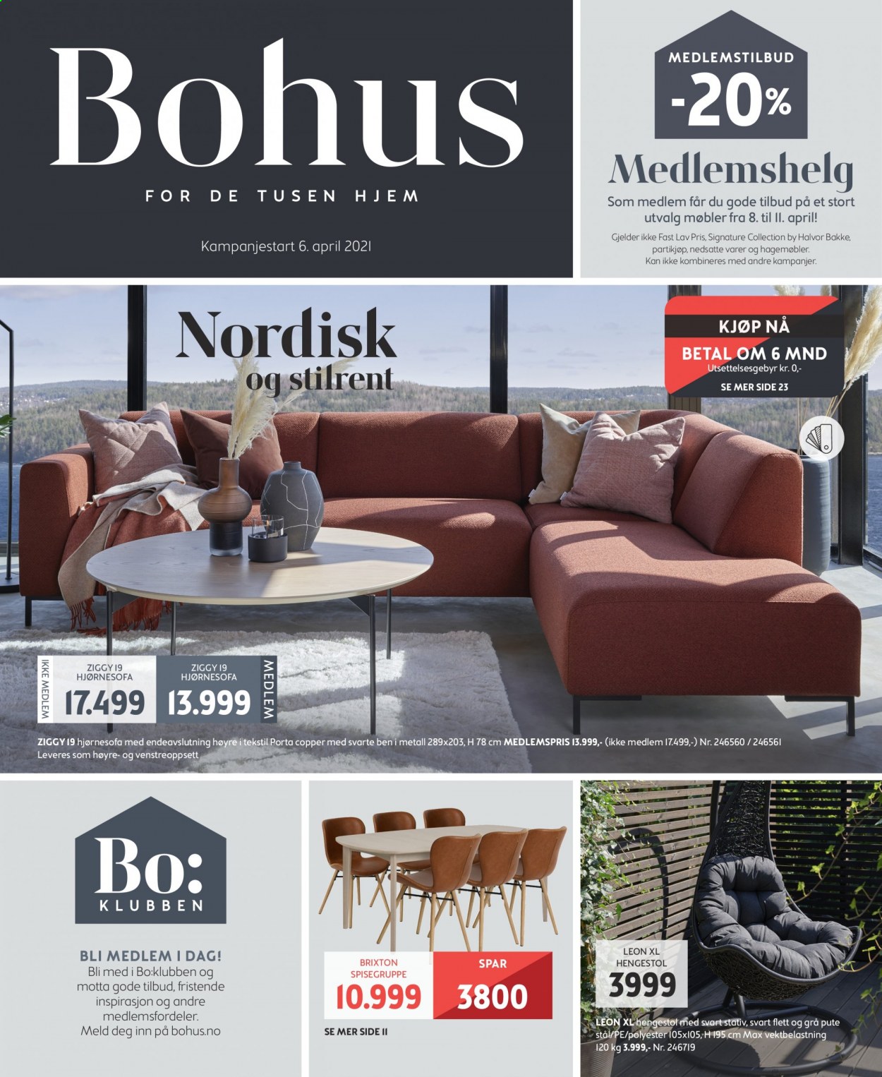 thumbnail - Kundeavis Bohus - 6.4.2021 - 2.5.2021 - Produkter fra tilbudsaviser - hjørnesofa, sofa, hagemøbler. Side 1.