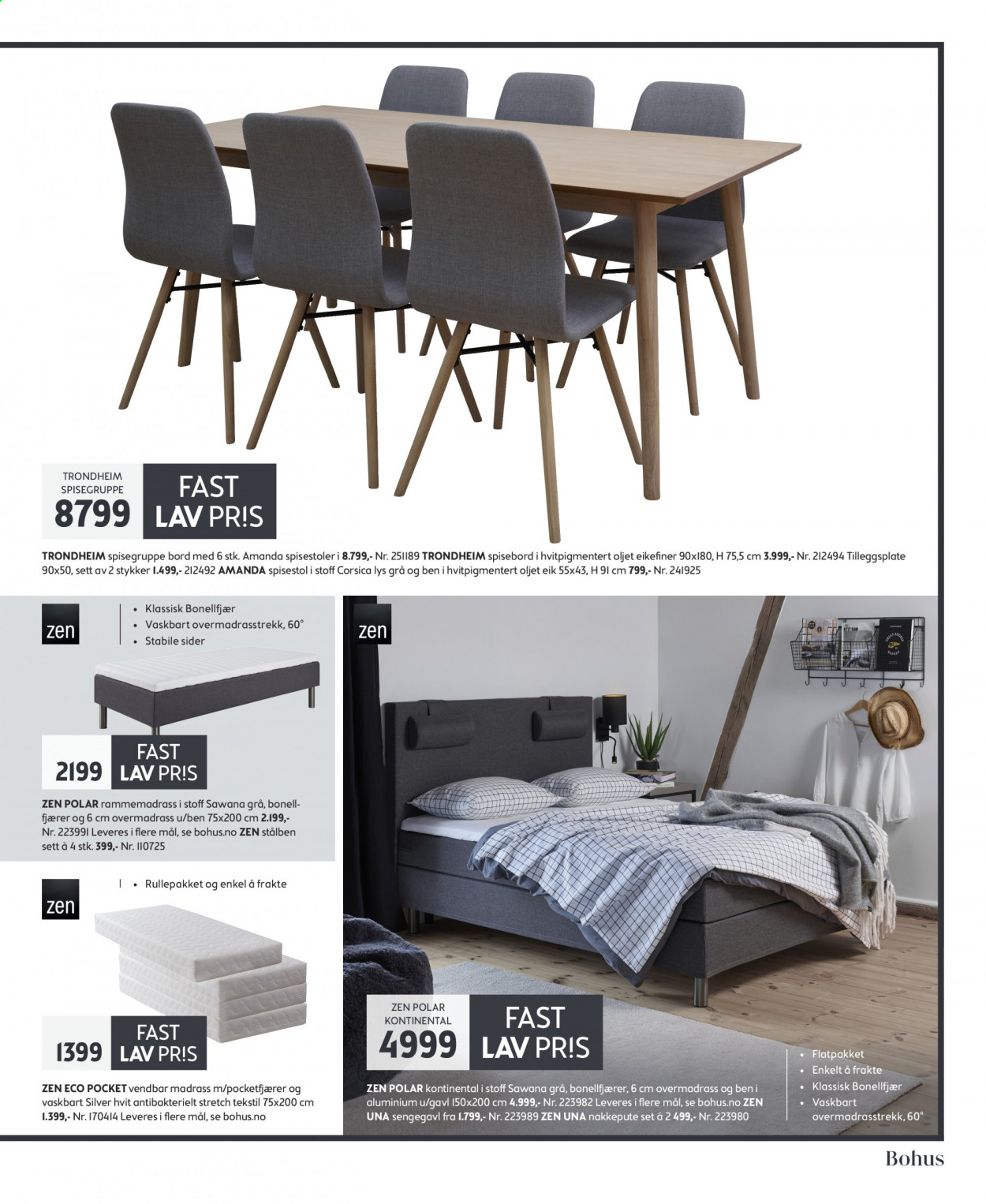 thumbnail - Kundeavis Bohus - 6.4.2021 - 2.5.2021 - Produkter fra tilbudsaviser - bord, spisebord, stol, spisestol, madrass. Side 9.
