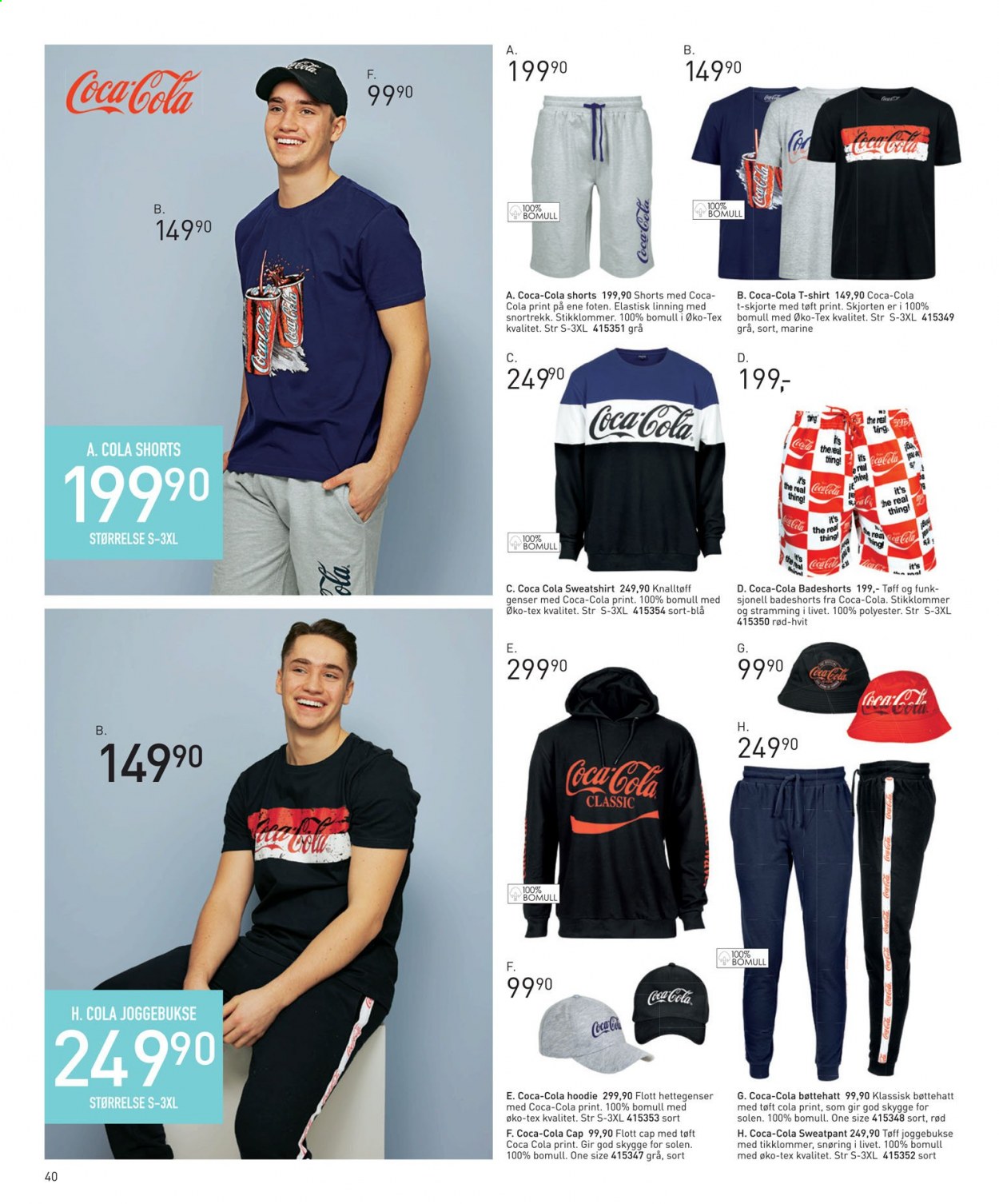 thumbnail - Kundeavis Sparkjøp - Produkter fra tilbudsaviser - shorts, t-skjorte, skjorte, genser, joggebukse. Side 40.