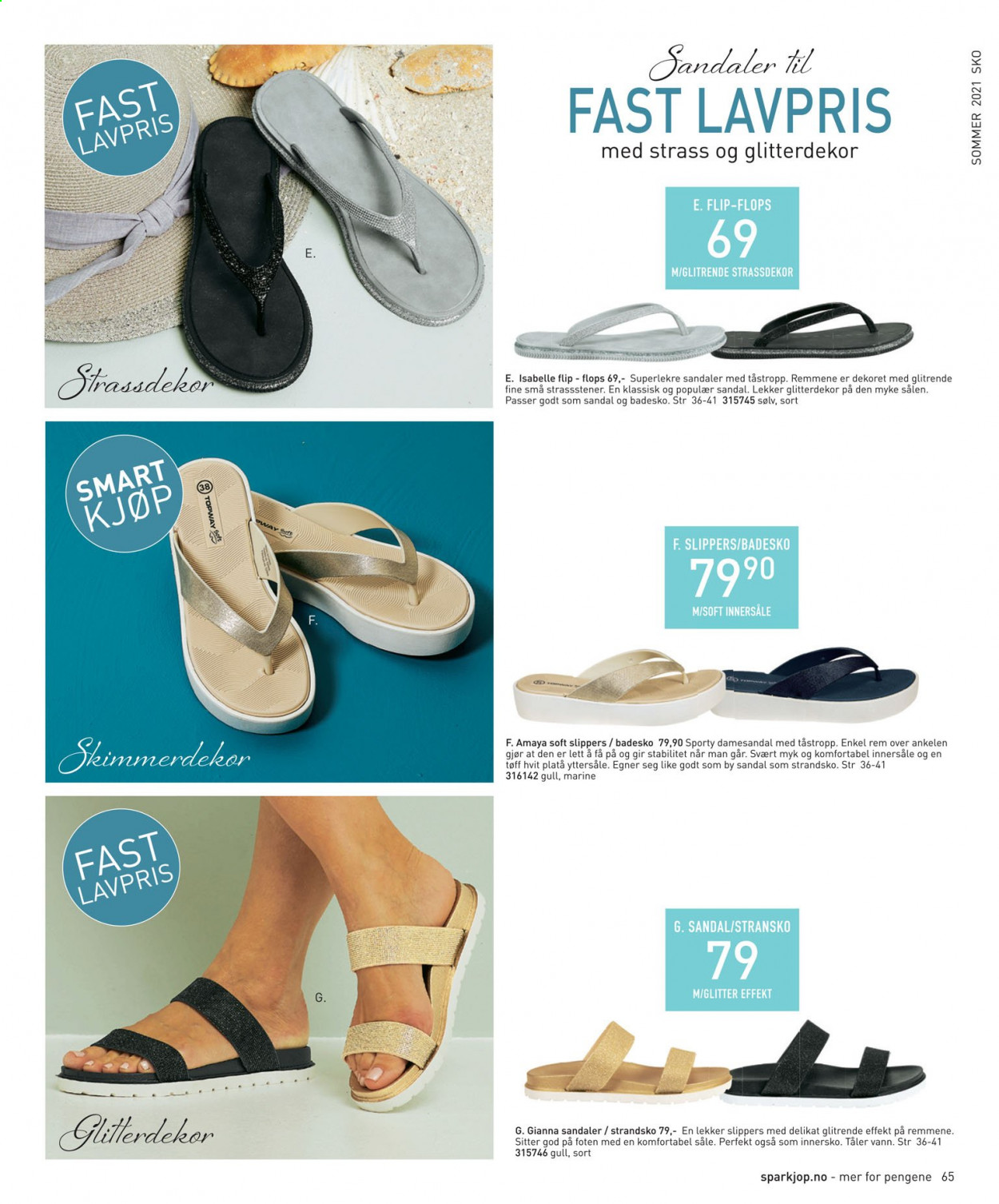 thumbnail - Kundeavis Sparkjøp - Produkter fra tilbudsaviser - sandal, sko. Side 65.