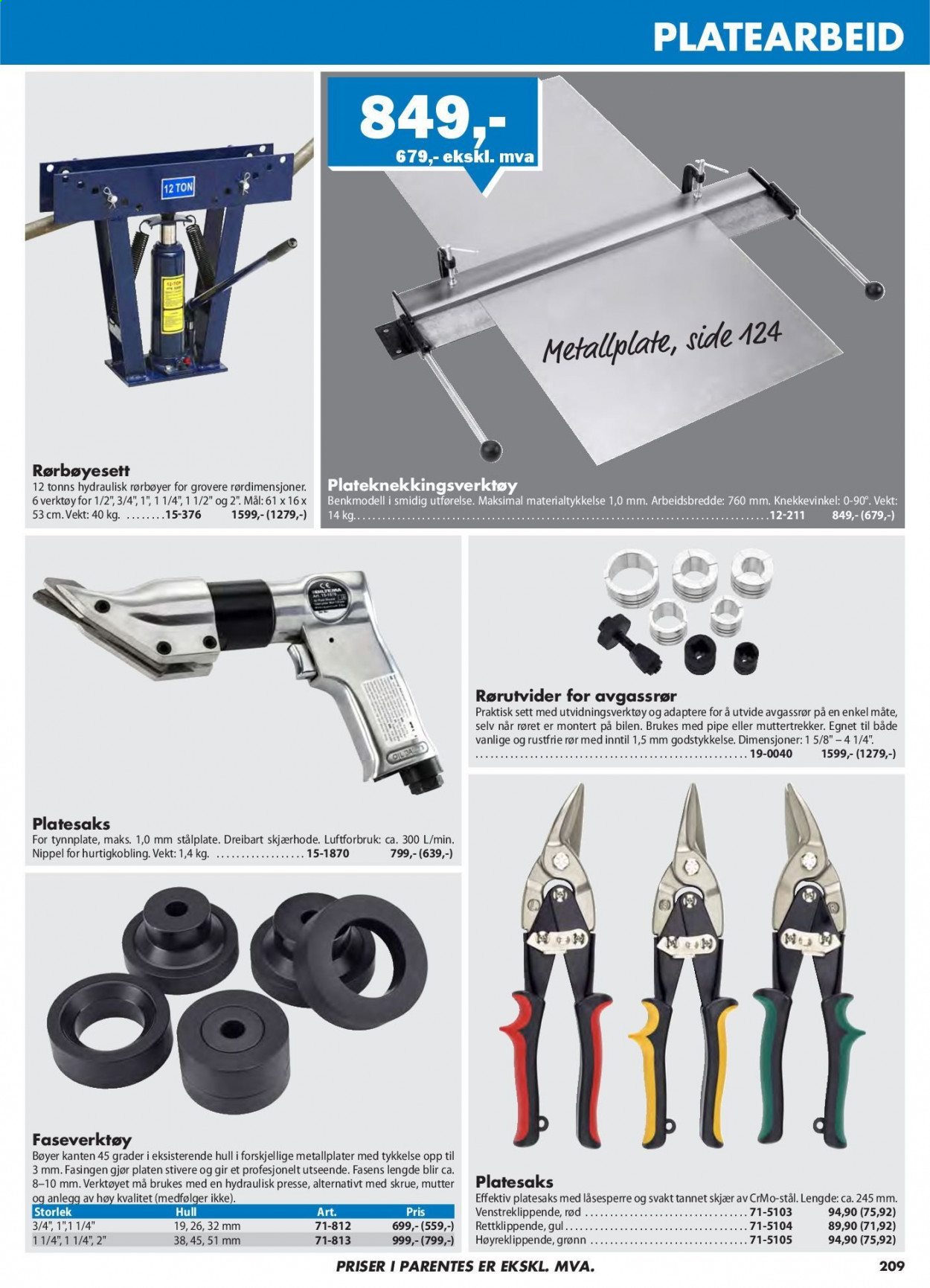 thumbnail - Kundeavis Biltema - Produkter fra tilbudsaviser - verktøy. Side 209.