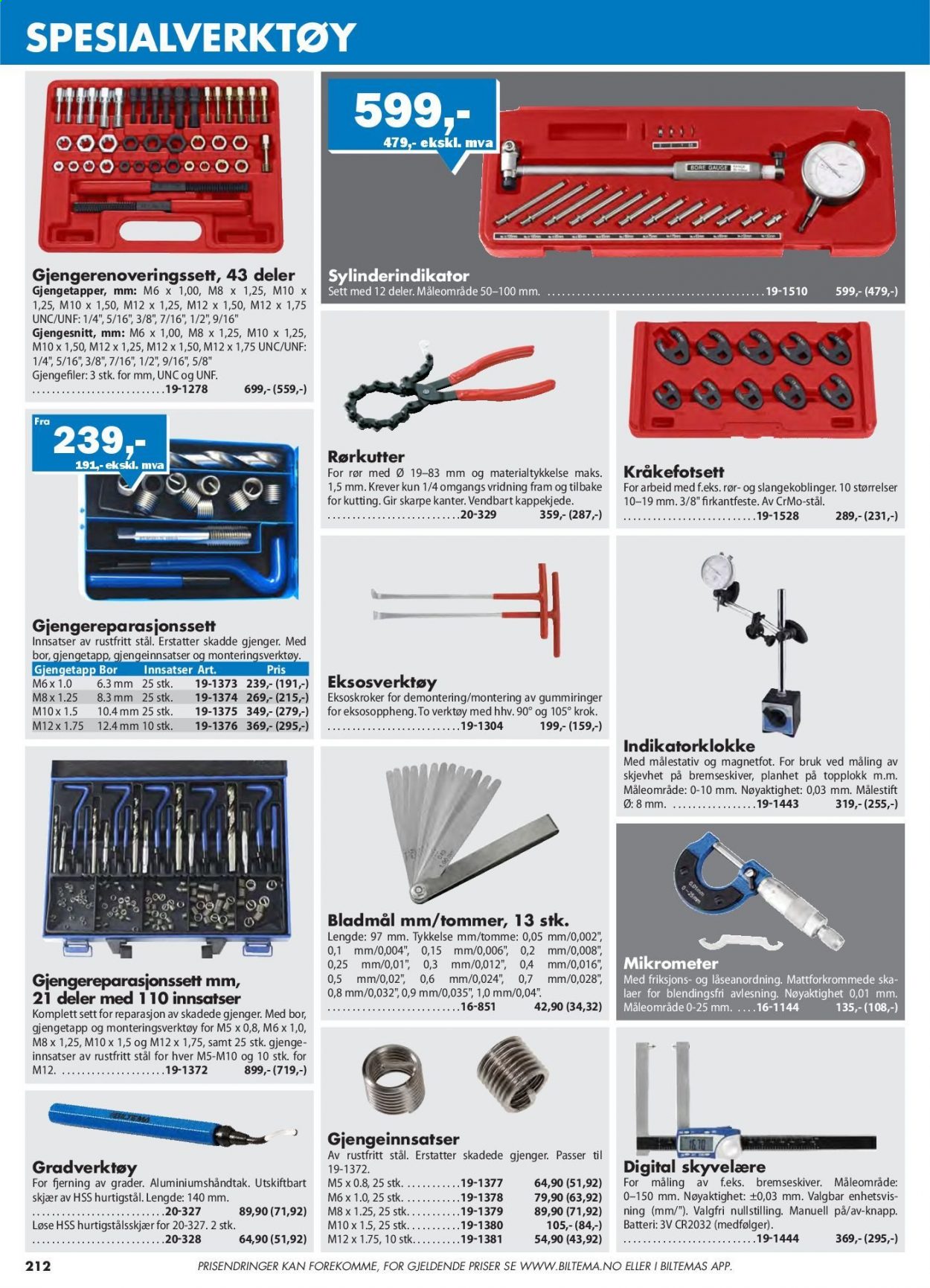 thumbnail - Kundeavis Biltema - Produkter fra tilbudsaviser - verktøy. Side 212.