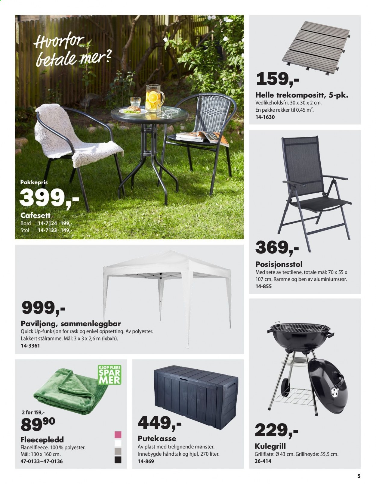 thumbnail - Kundeavis Biltema - 26.4.2021 - 2.5.2021 - Produkter fra tilbudsaviser - bord, stol, putekasse. Side 5.